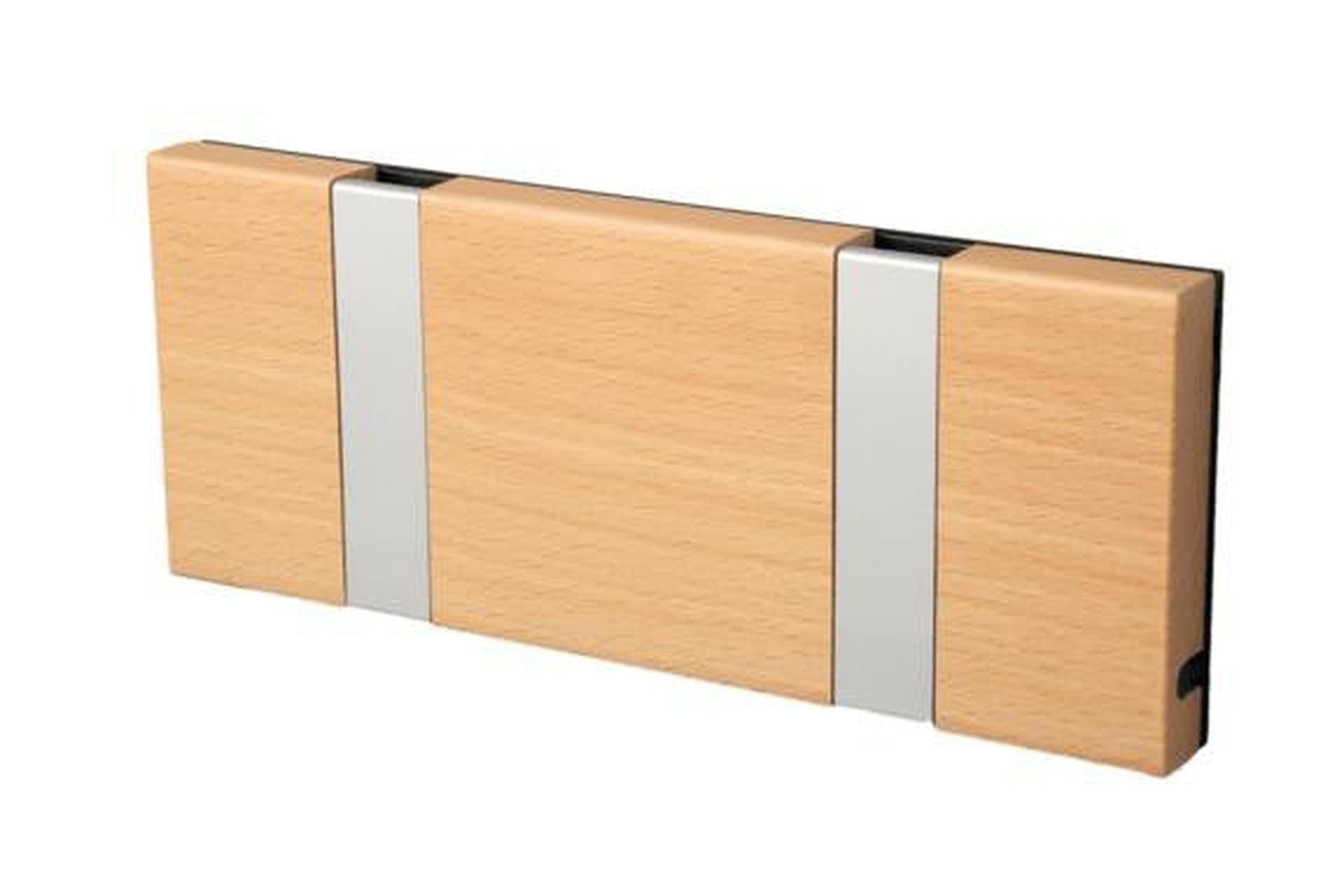 [product_category]-Loca Knax Horizontal Coat Rack 2 Hooks, Beech Oiled/Grey-LOCA-5711394120063-10212O-LOC-1