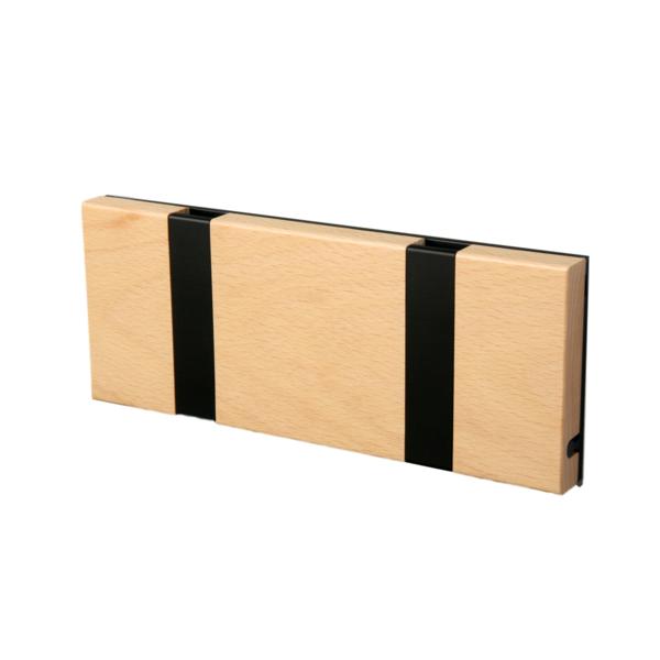 [product_category]-Loca Knax Horizontal Coat Rack 2 Hooks, Beech Soap/Black-LOCA-5711394120032-10211S-LOC-2