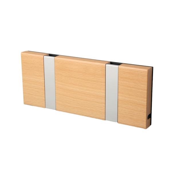 [product_category]-Loca Knax Horizontal Coat Rack 2 Hooks, Beech Untreated/Grey-LOCA-5711394120087-10212U-LOC-2