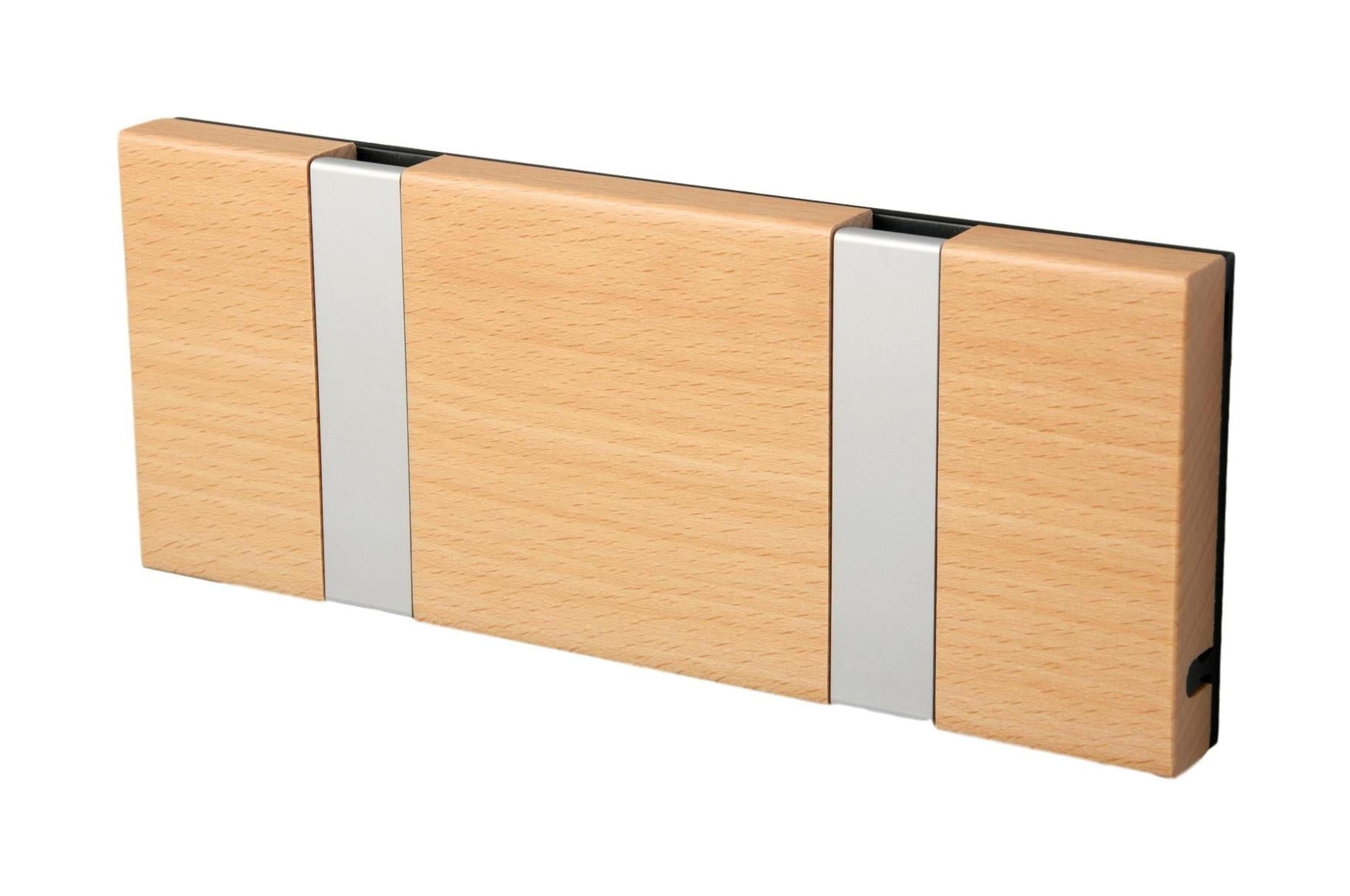 [product_category]-Loca Knax Horizontal Coat Rack 2 Hooks, Beech/Grey-LOCA-5711394120056-10212-LOC-1