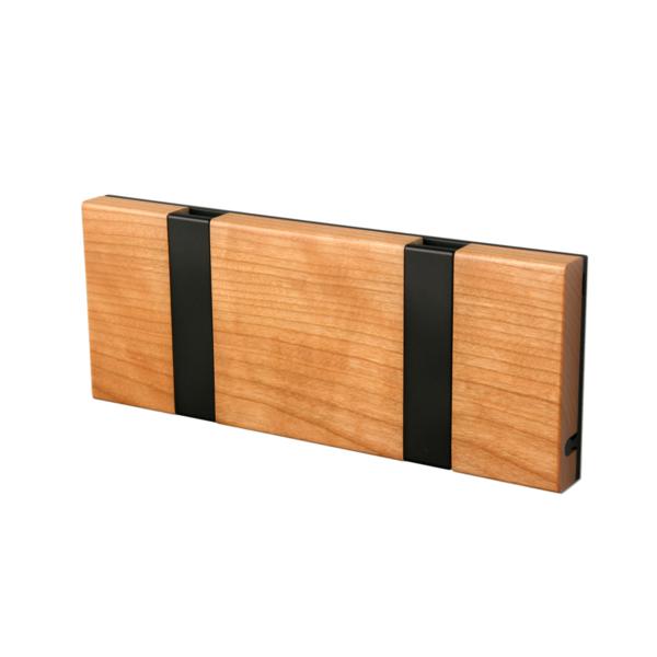 [product_category]-Loca Knax Horizontal Coat Rack 2 Hooks, Cherry Oiled/Black-LOCA-5711394120360-10241O-LOC-2