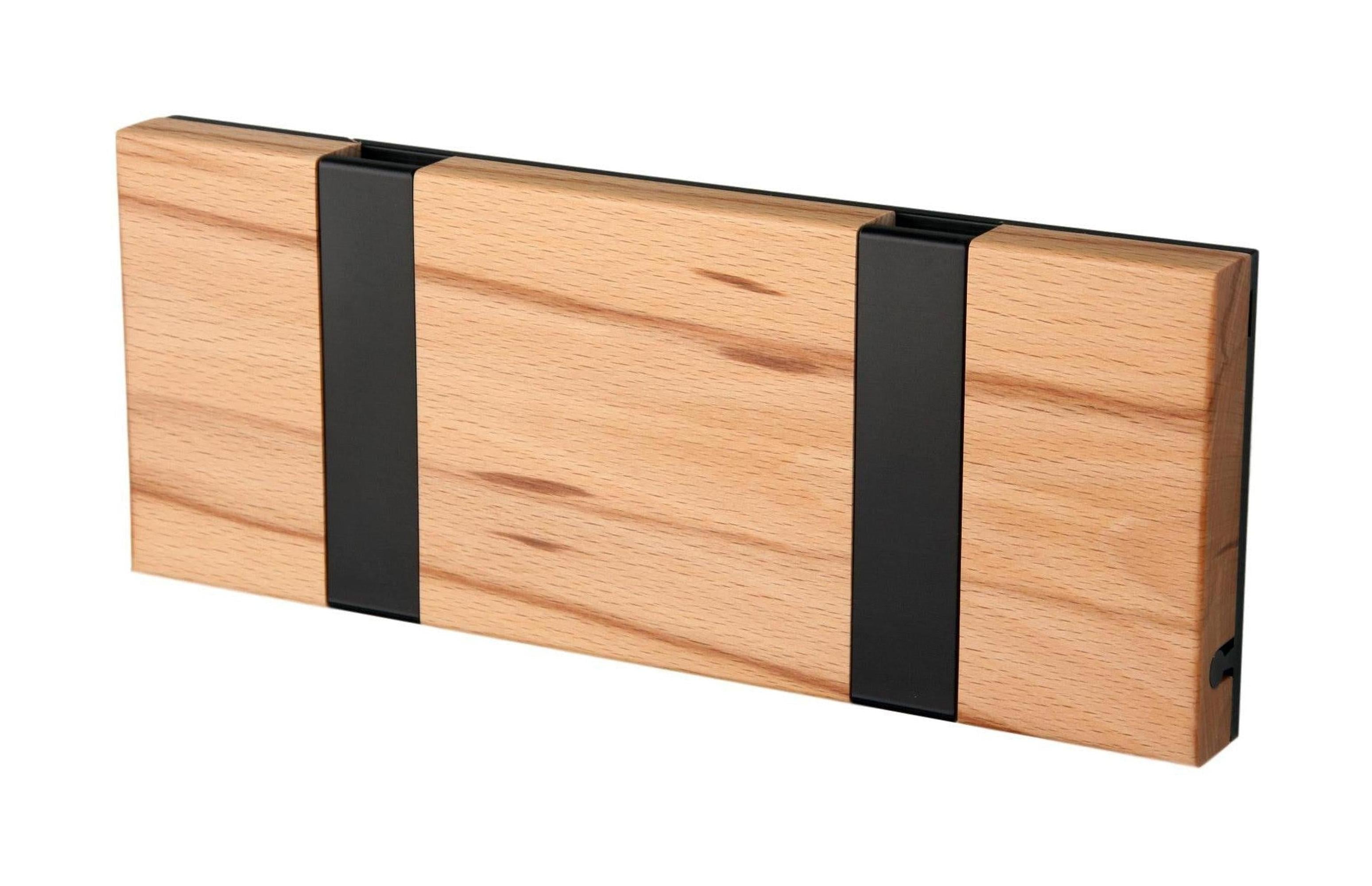 [product_category]-Loca Knax Horizontal Coat Rack 2 Hooks, Core Beech/Black-LOCA-5711394120698-102151-LOC-1