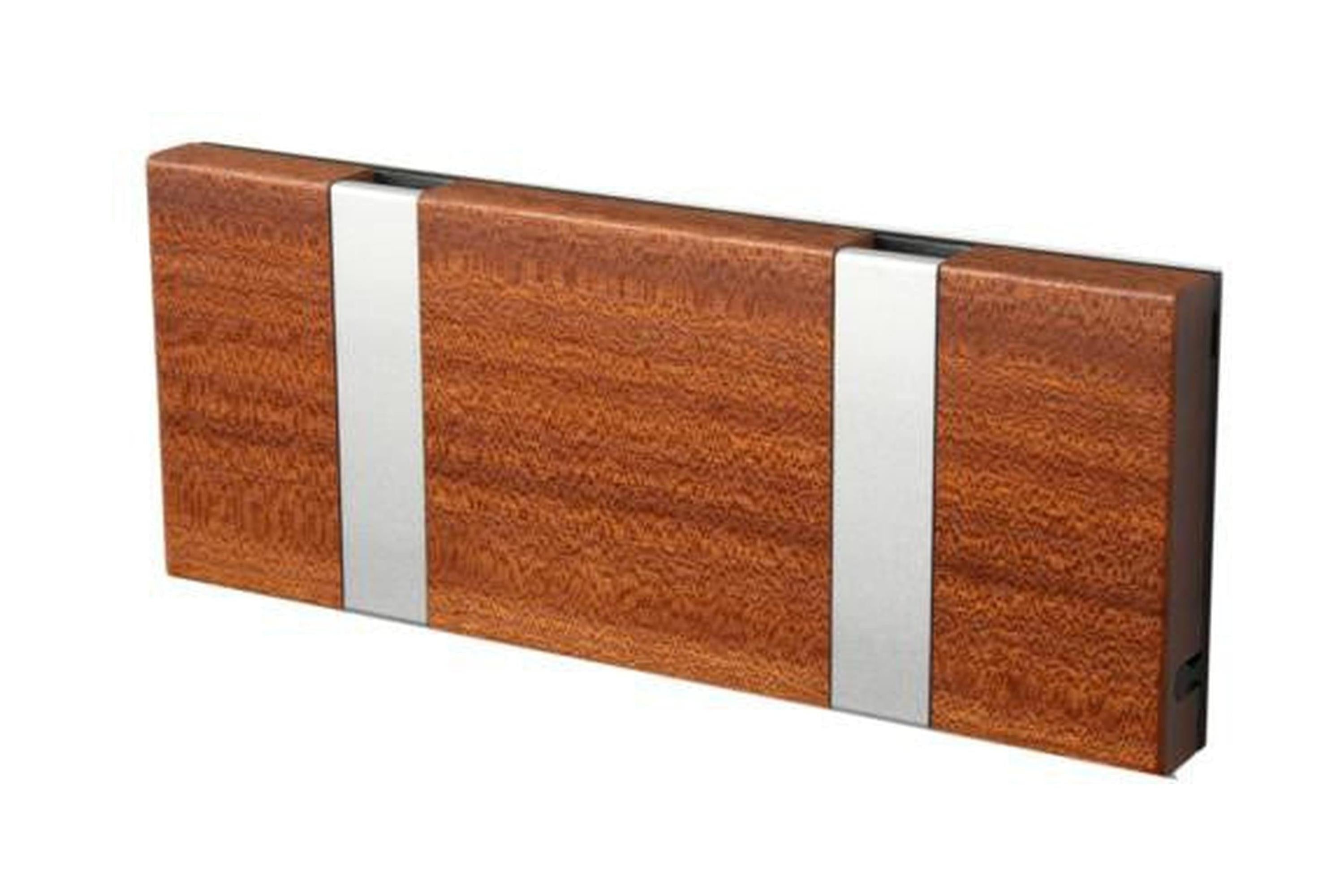 [product_category]-Loca Knax Horizontal Coat Rack 2 Hooks, Mahogany Oiled/Grey-LOCA-5711394120827-10232O-LOC-1