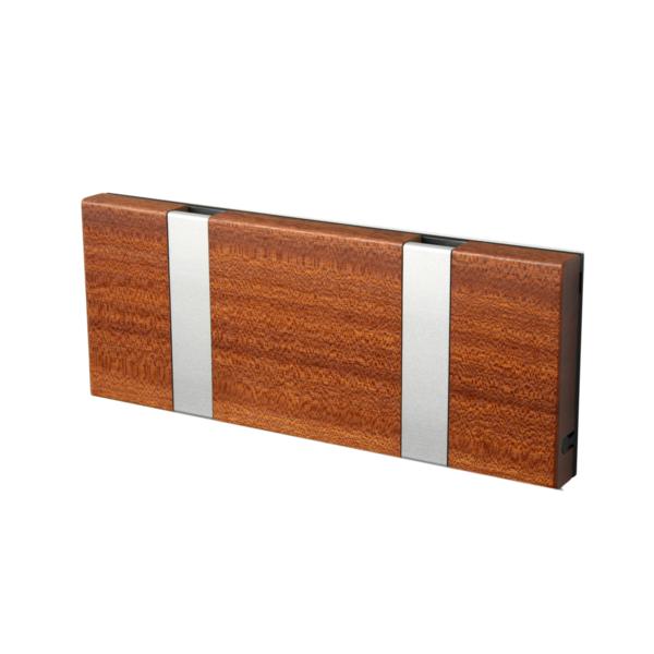 [product_category]-Loca Knax Horizontal Coat Rack 2 Hooks, Mahogany Oiled/Grey-LOCA-5711394120827-10232O-LOC-2