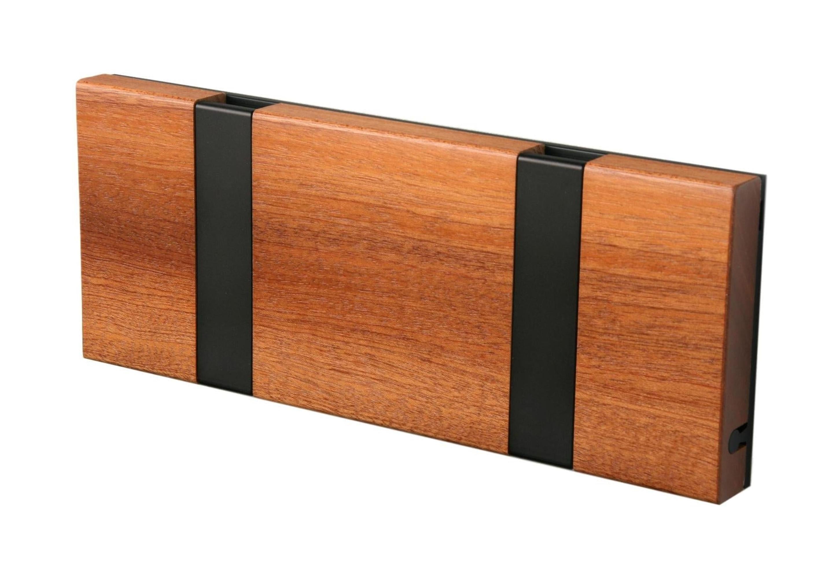 [product_category]-Loca Knax Horizontal Coat Rack 2 Hooks, Mahogany/Black-LOCA-5711394120339-10231-LOC-1