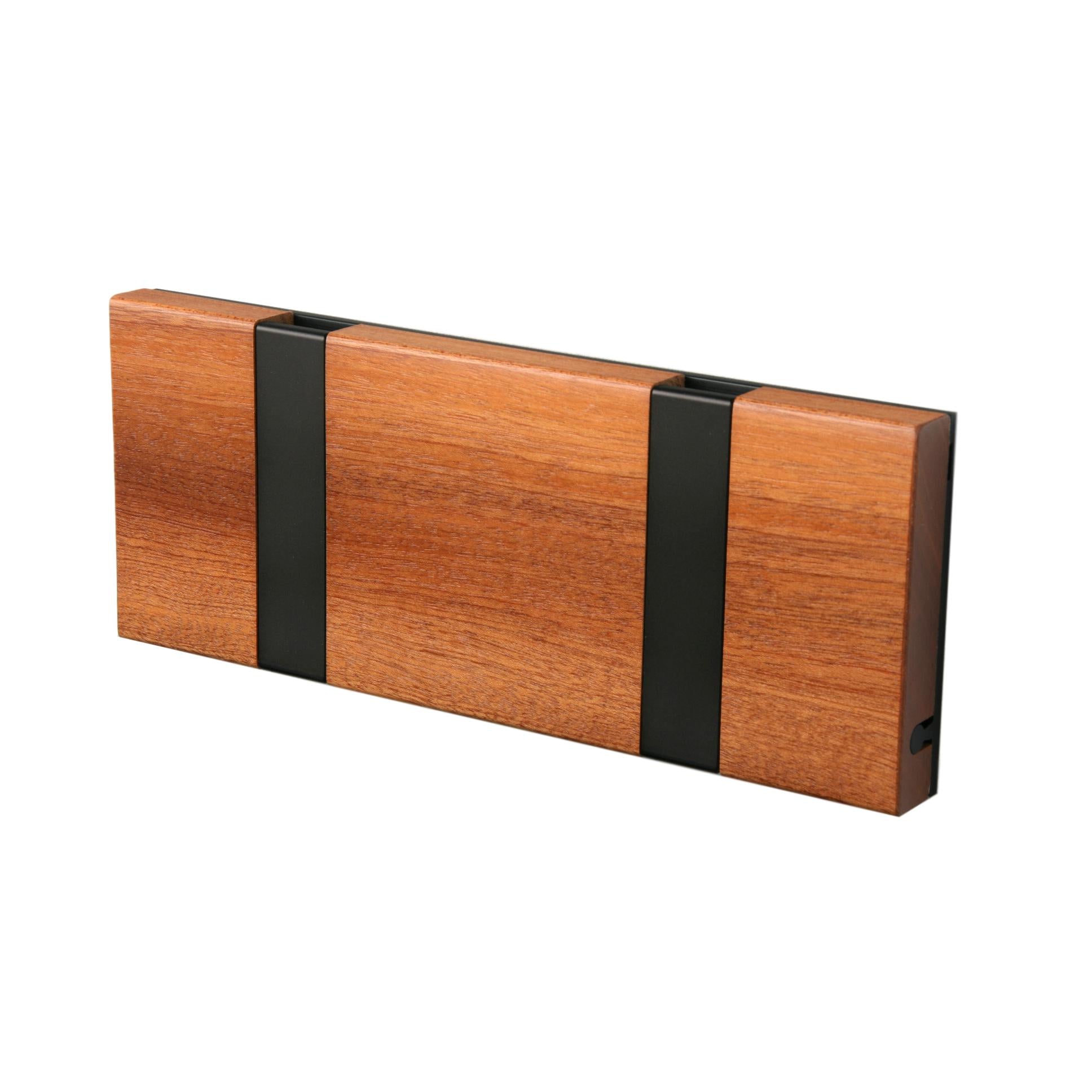 [product_category]-Loca Knax Horizontal Coat Rack 2 Hooks, Mahogany/Black-LOCA-5711394120339-10231-LOC-2