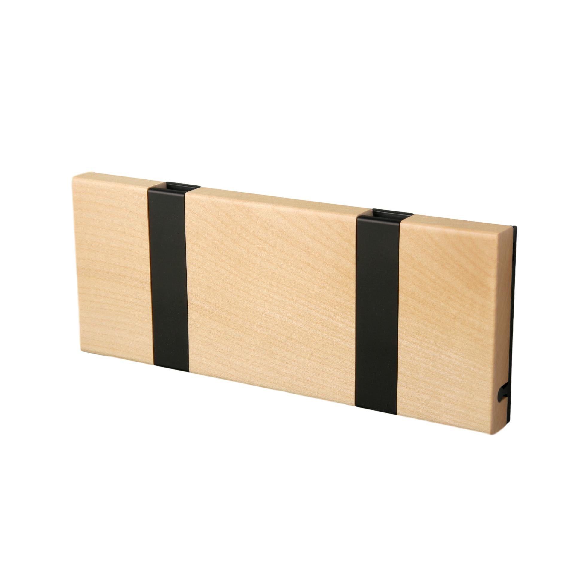 [product_category]-Loca Knax Horizontal Coat Rack 2 Hooks, Maple/Black-LOCA-5711394120438-10271-LOC-2