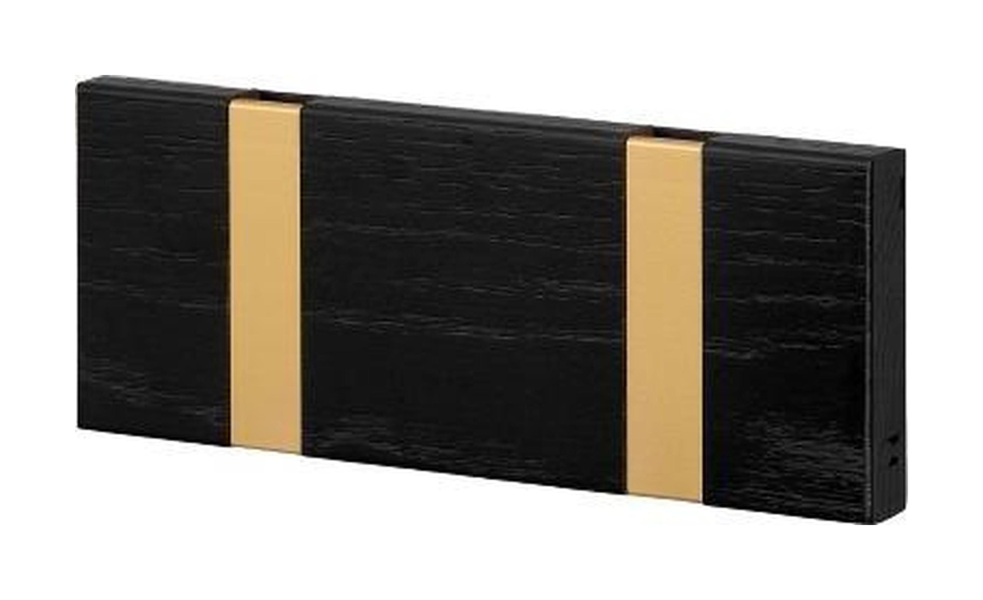 [product_category]-Loca Knax Horizontal Coat Rack 2 Hooks, Oak Black Stained/Brass-LOCA-5711394954699-10293B-LOC-1