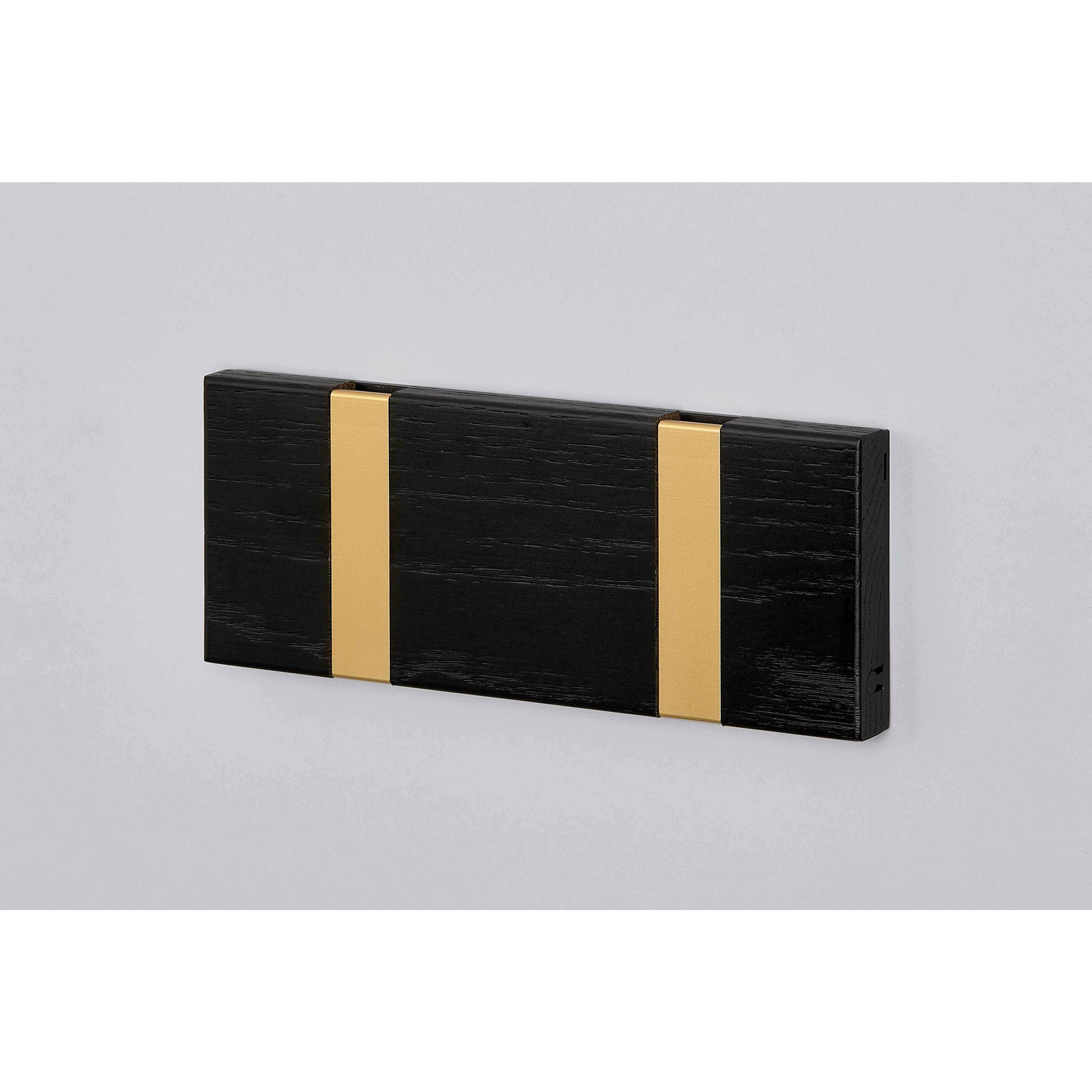 [product_category]-Loca Knax Horizontal Coat Rack 2 Hooks, Oak Black Stained/Brass-LOCA-5711394954699-10293B-LOC-2