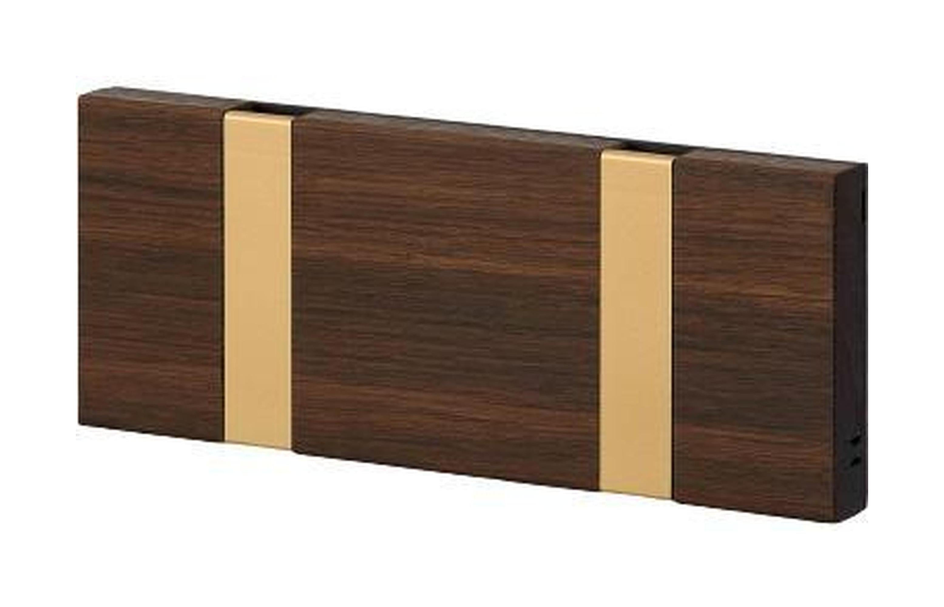 [product_category]-Loca Knax Horizontal Coat Rack 2 Hooks, Oak Tabac Oiled/Brass-LOCA-5711394954743-102143-LOC-1