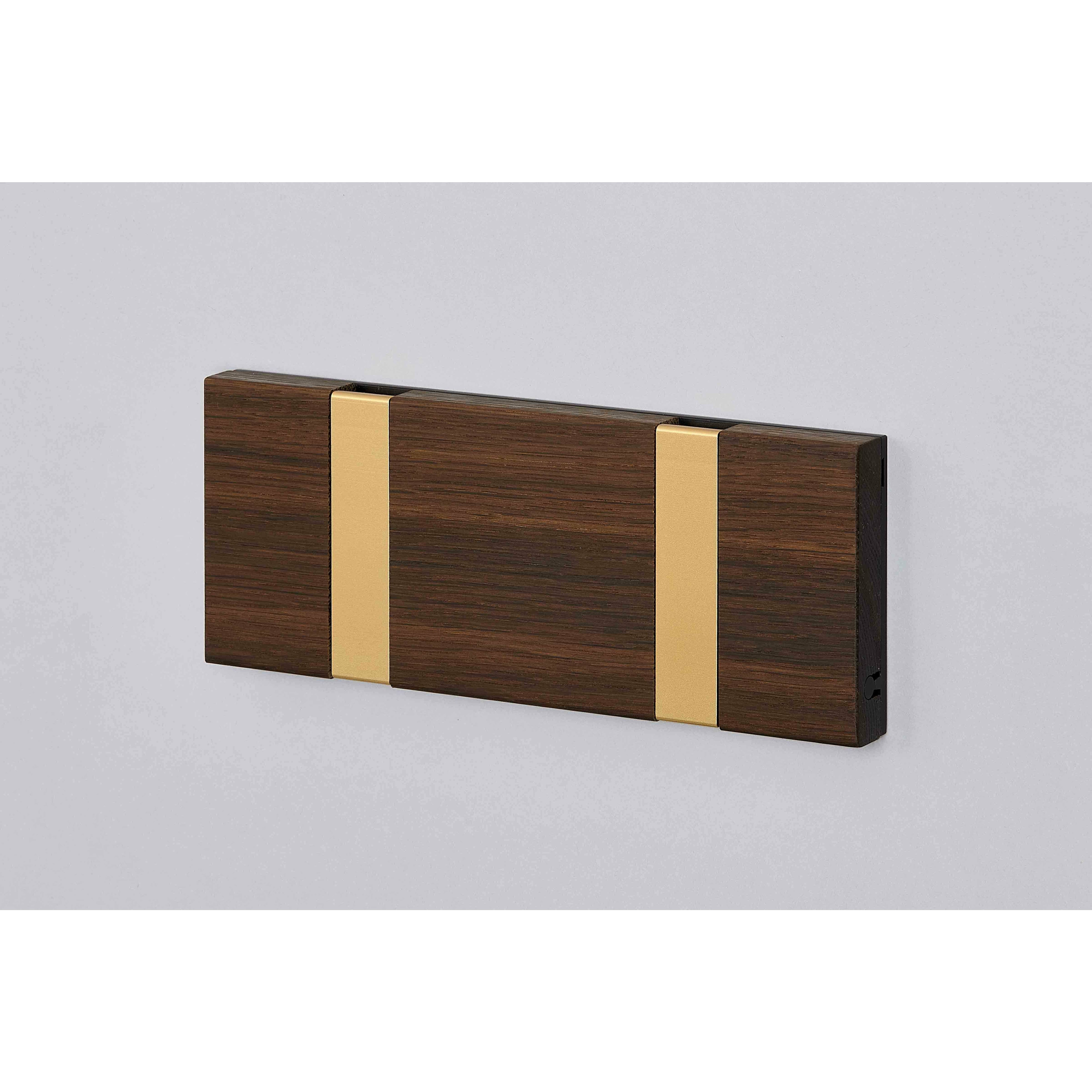 [product_category]-Loca Knax Horizontal Coat Rack 2 Hooks, Oak Tabac Oiled/Brass-LOCA-5711394954743-102143-LOC-2