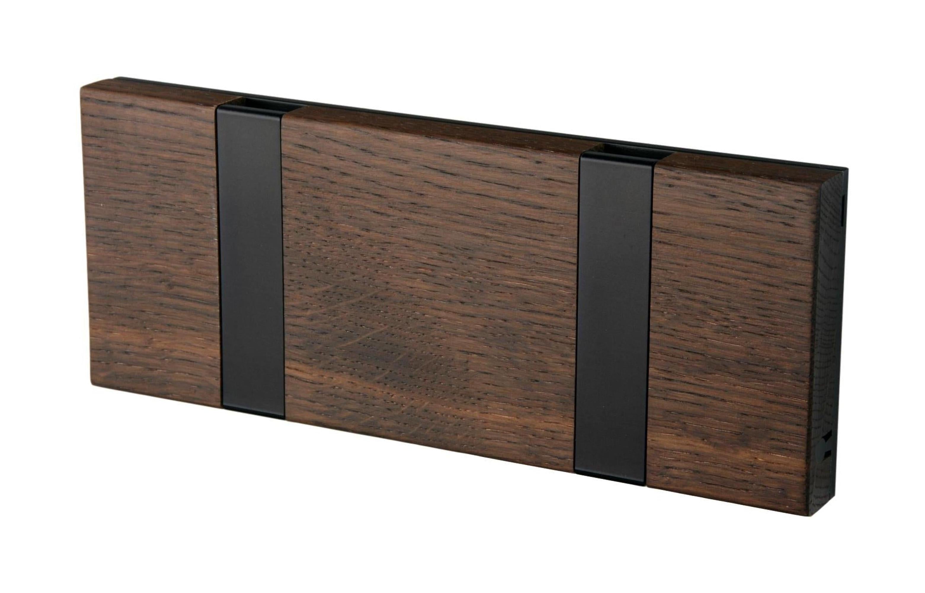 [product_category]-Loca Knax Horizontal Coat Rack 2 Hooks, Oak Tabac/Black-LOCA-5711394120179-102141-LOC-1