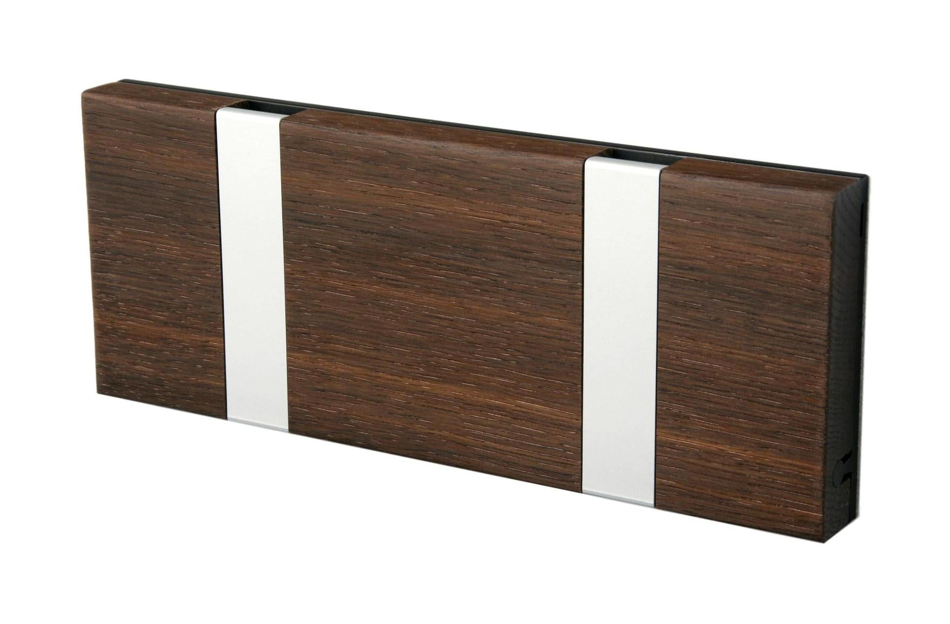 [product_category]-Loca Knax Horizontal Coat Rack 2 Hooks, Oak Tabac/Grey-LOCA-5711394120186-102142-LOC-1