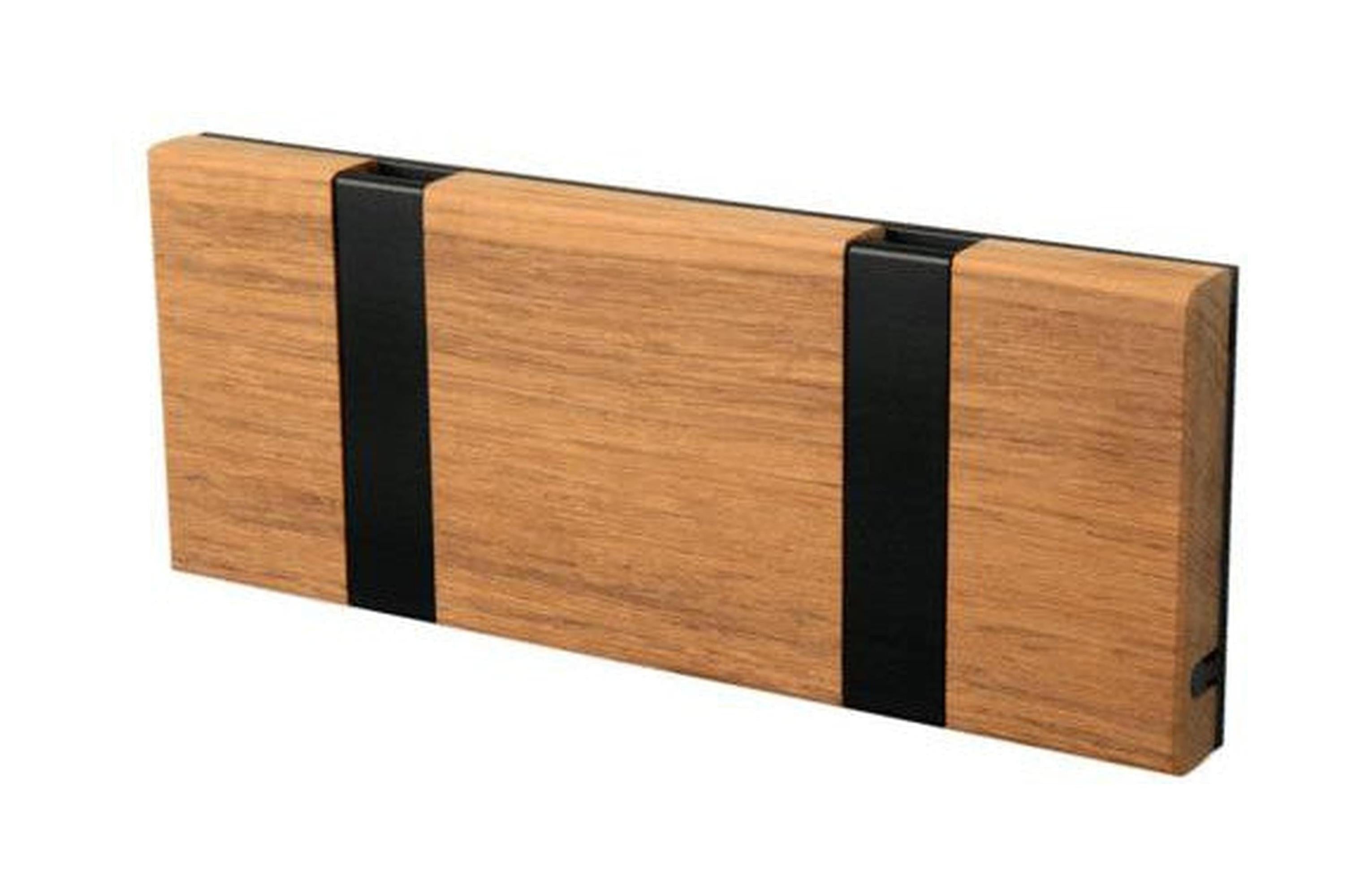 [product_category]-Loca Knax Horizontal Coat Rack 2 Hooks, Teak Oiled/Black-LOCA-5711394120148-102131O-LOC-1