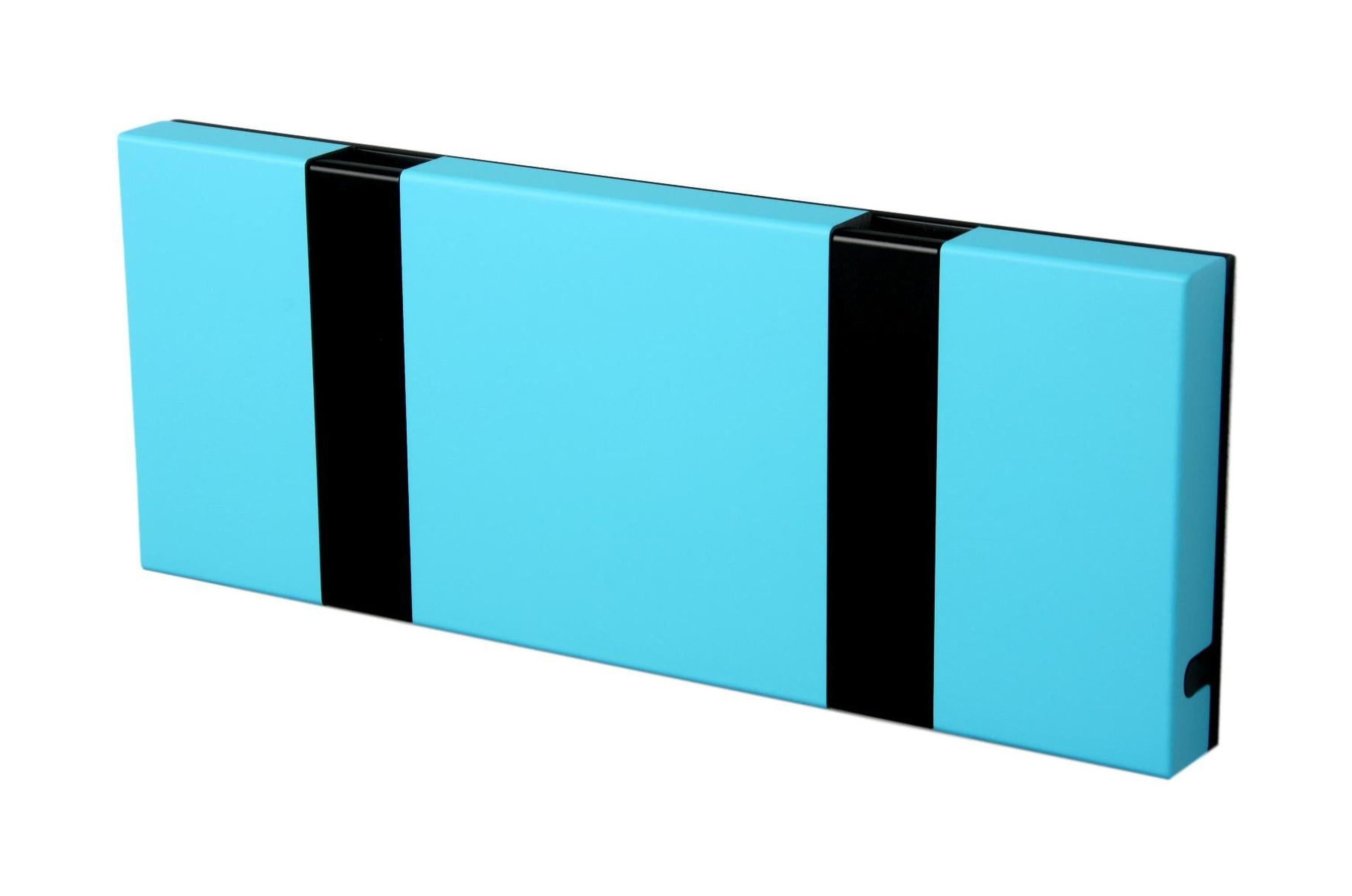 [product_category]-Loca Knax Horizontal Coat Rack 2 Hooks, Turquoise/Black-LOCA-5711394120292-102261-LOC-1