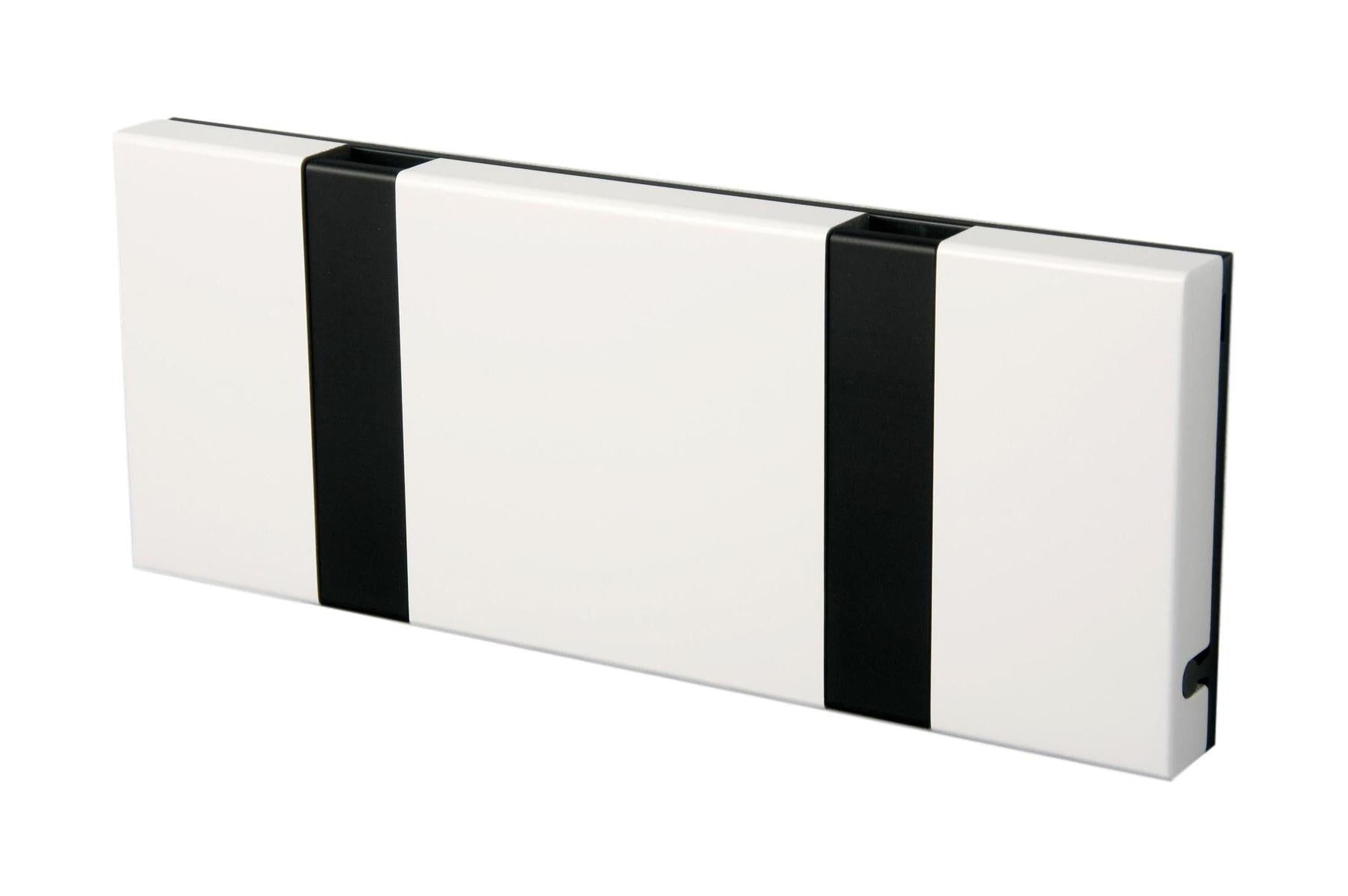 [product_category]-Loca Knax Horizontal Coat Rack 2 Hooks, White/Black-LOCA-5711394120414-10261-LOC-1