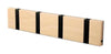 Loca Knax Horizontal Coat Rack 4 Hooks, Beech Soap/Black