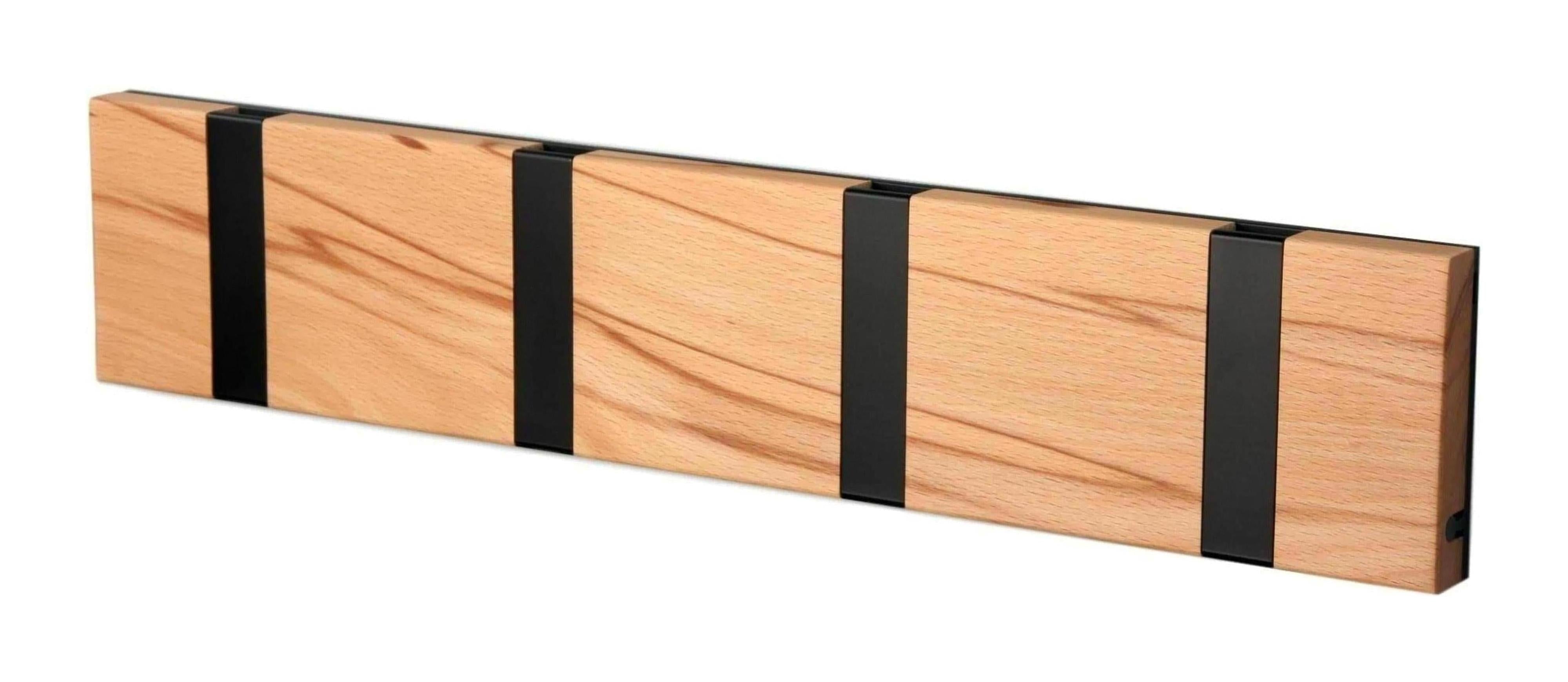 [product_category]-Loca Knax Horizontal Coat Rack 4 Hooks, Core Beech/Black-LOCA-5711394140696-104151-LOC-1