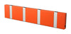 Loca Knax Horizontal Coat Rack 4 Hooks, Hot Orange/Grey