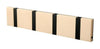 Loca Knax Horizontal Coat Rack 4 Hooks, Maple Soaped/Black