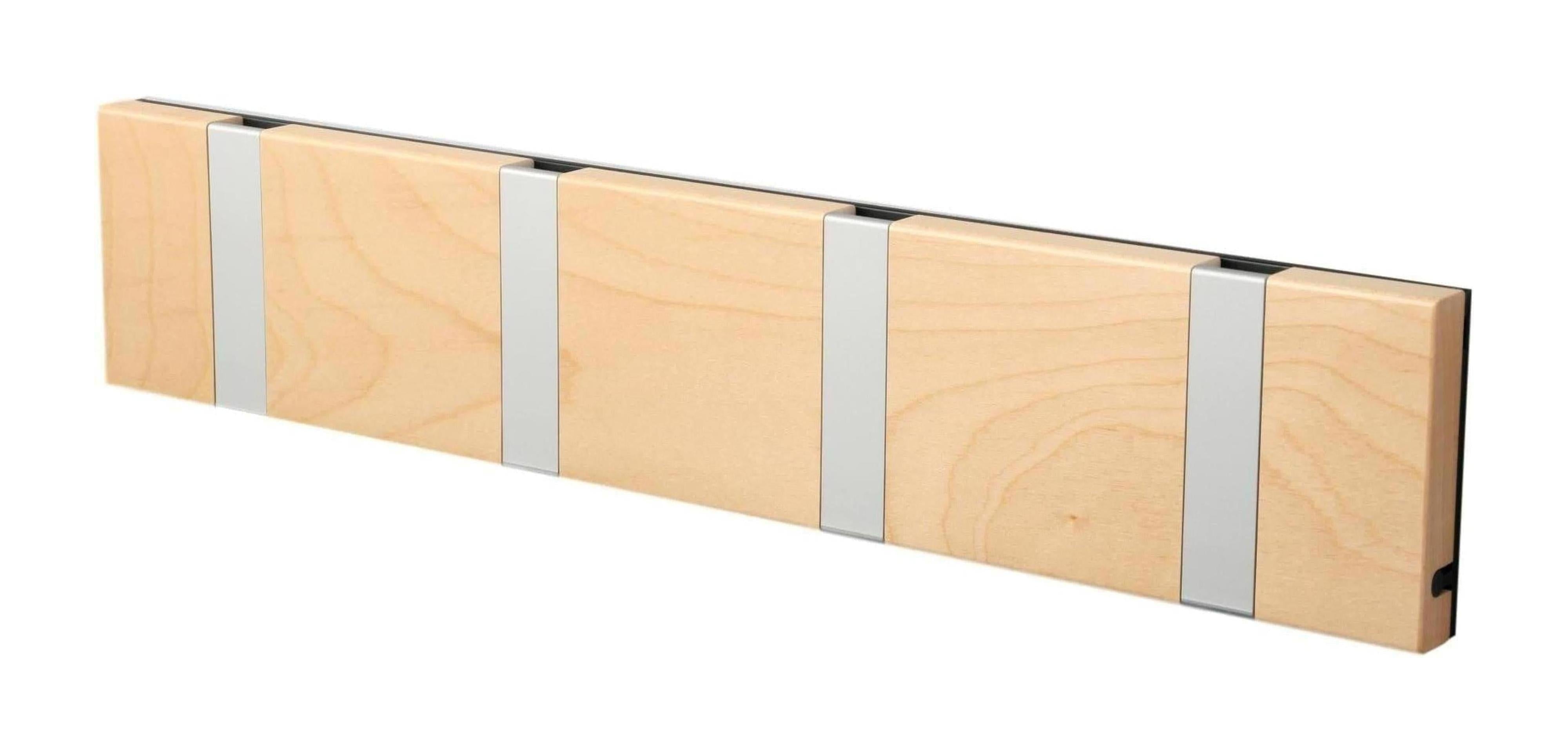 [product_category]-Loca Knax Horizontal Coat Rack 4 Hooks, Maple/Grey-LOCA-5711394140474-10472-LOC-1
