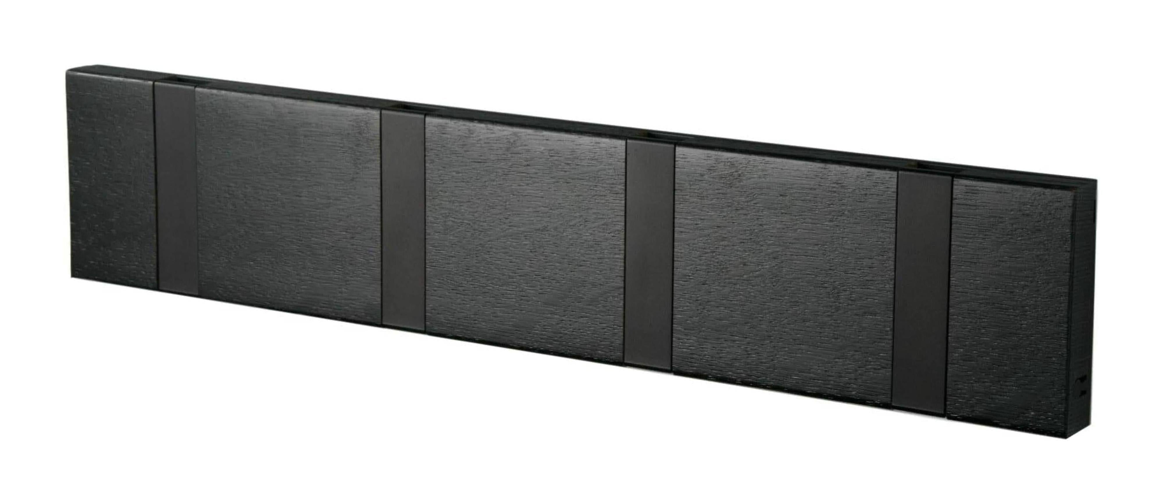 [product_category]-Loca Knax Horizontal Coat Rack 4 Hooks, Oak Black Stained/Black-LOCA-5711394140672-10491B-LOC-1