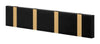 Loca Knax Horizontal Coat Rack 4 Hooks, Oak Black Stained/Brass