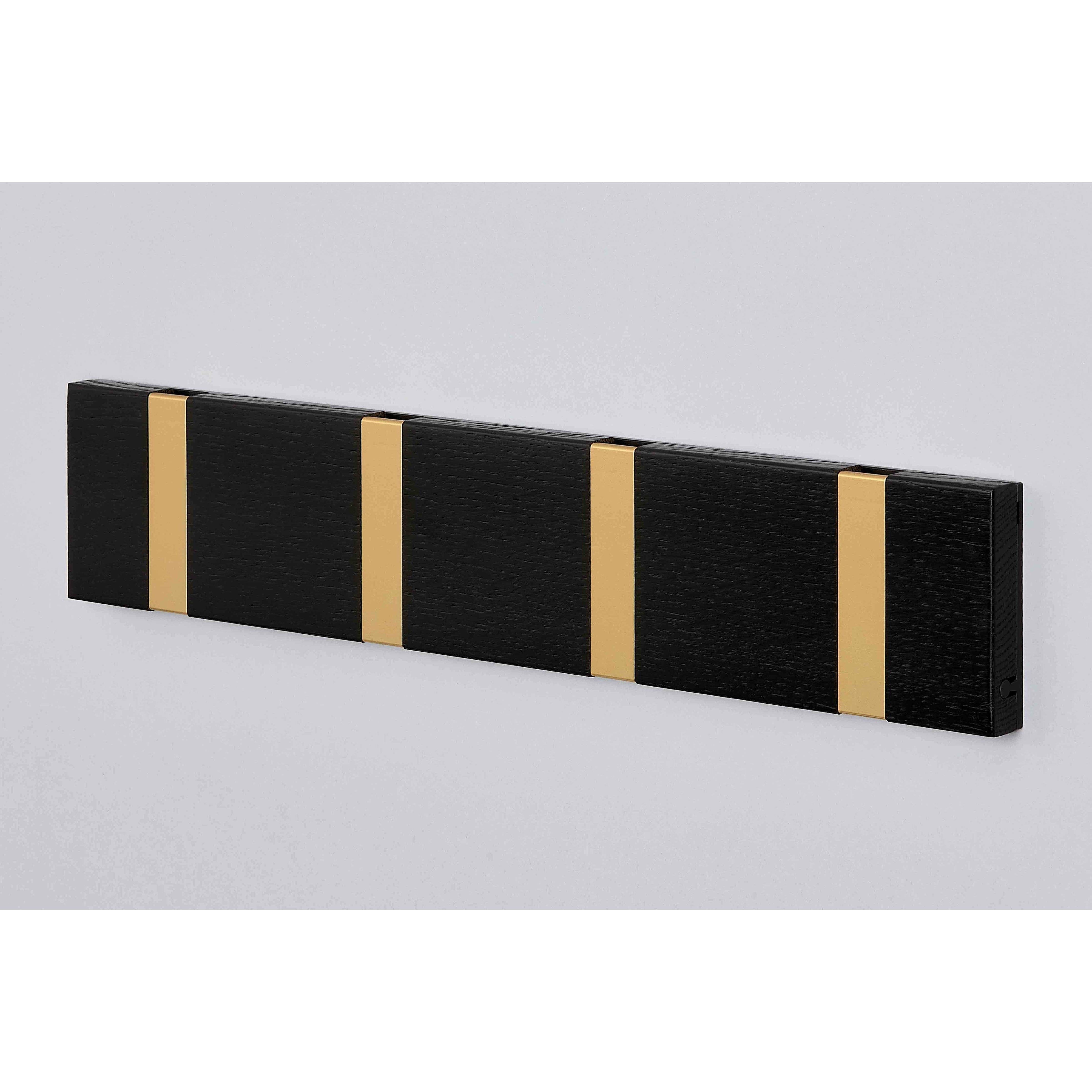 [product_category]-Loca Knax Horizontal Coat Rack 4 Hooks, Oak Black Stained/Brass-LOCA-5711394954705-10493B-LOC-2