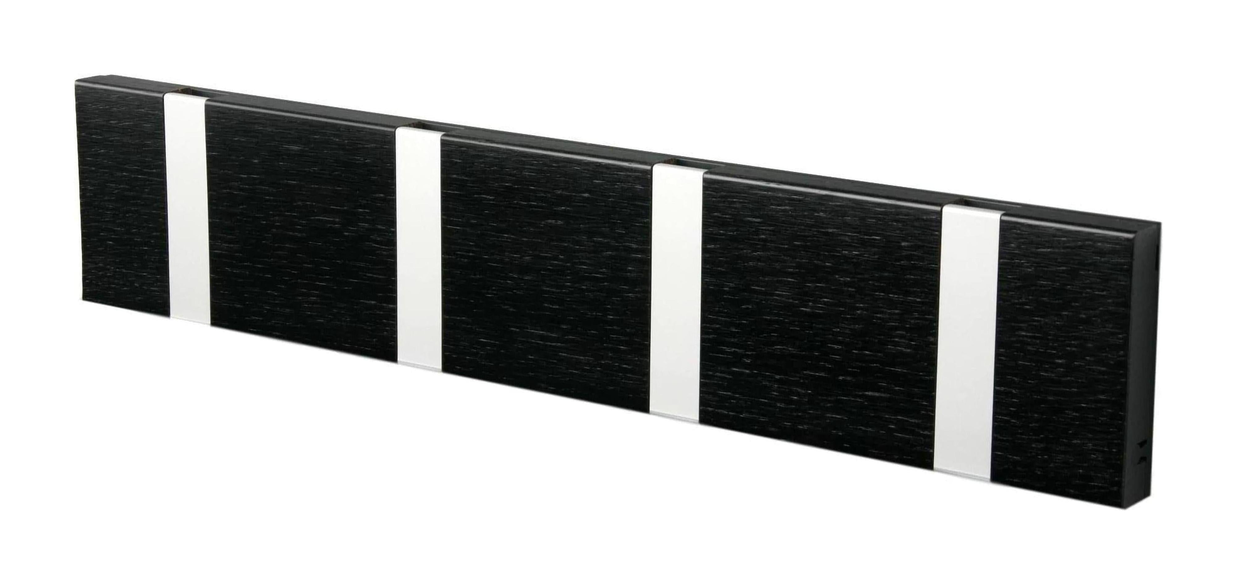 [product_category]-Loca Knax Horizontal Coat Rack 4 Hooks, Oak Black Stains/Grey-LOCA-5711394140689-10492B-LOC-1