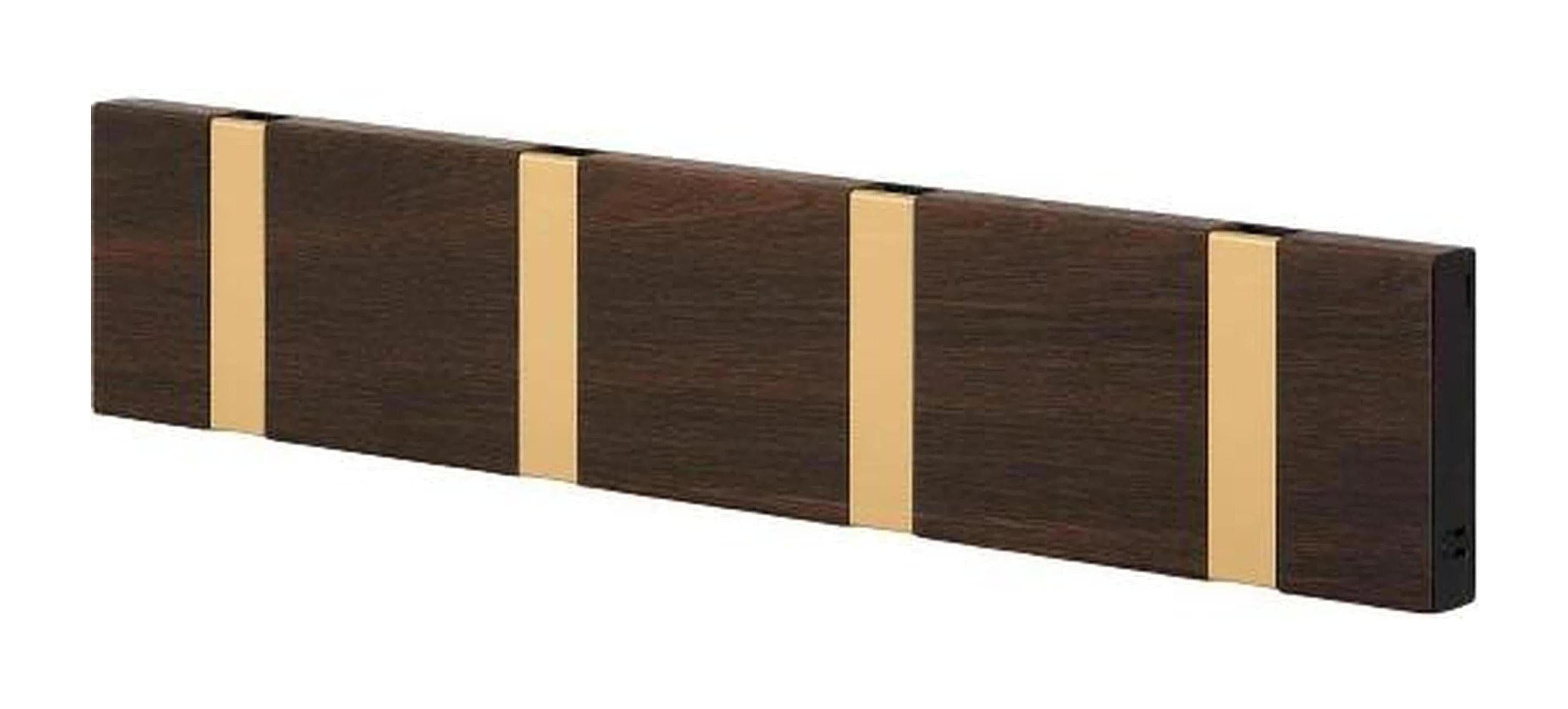[product_category]-Loca Knax Horizontal Coat Rack 4 Hooks, Oak Tabac Oiled/Brass-LOCA-5711394954750-104143-LOC-1