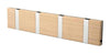 Loca Knax Horizontal Coat Rack 4 Hooks, Oak Untreated/Grey