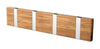 Loca Knax Horizontal Coat Rack 4 Hooks, Teak Oiled/Grey