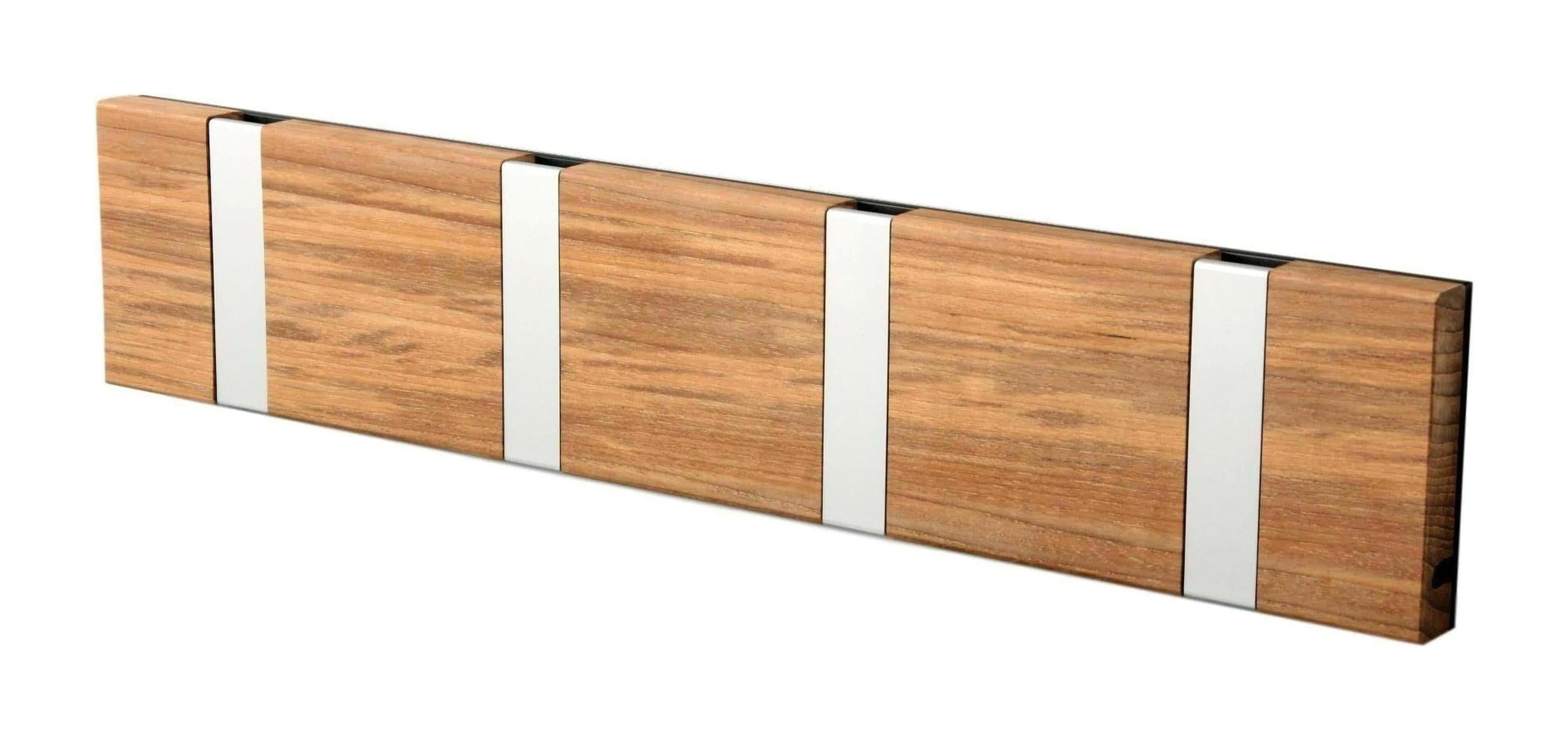 [product_category]-Loca Knax Horizontal Coat Rack 4 Hooks, Teak Untreated/Grey-LOCA-5711394140153-104132-LOC-1