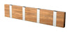 Loca Knax Horizontal Coat Rack 4 Hooks, Teak Untreated/Grey
