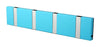 Loca Knax Horizontal Coat Rack 4 Hooks, Turquoise/Grey