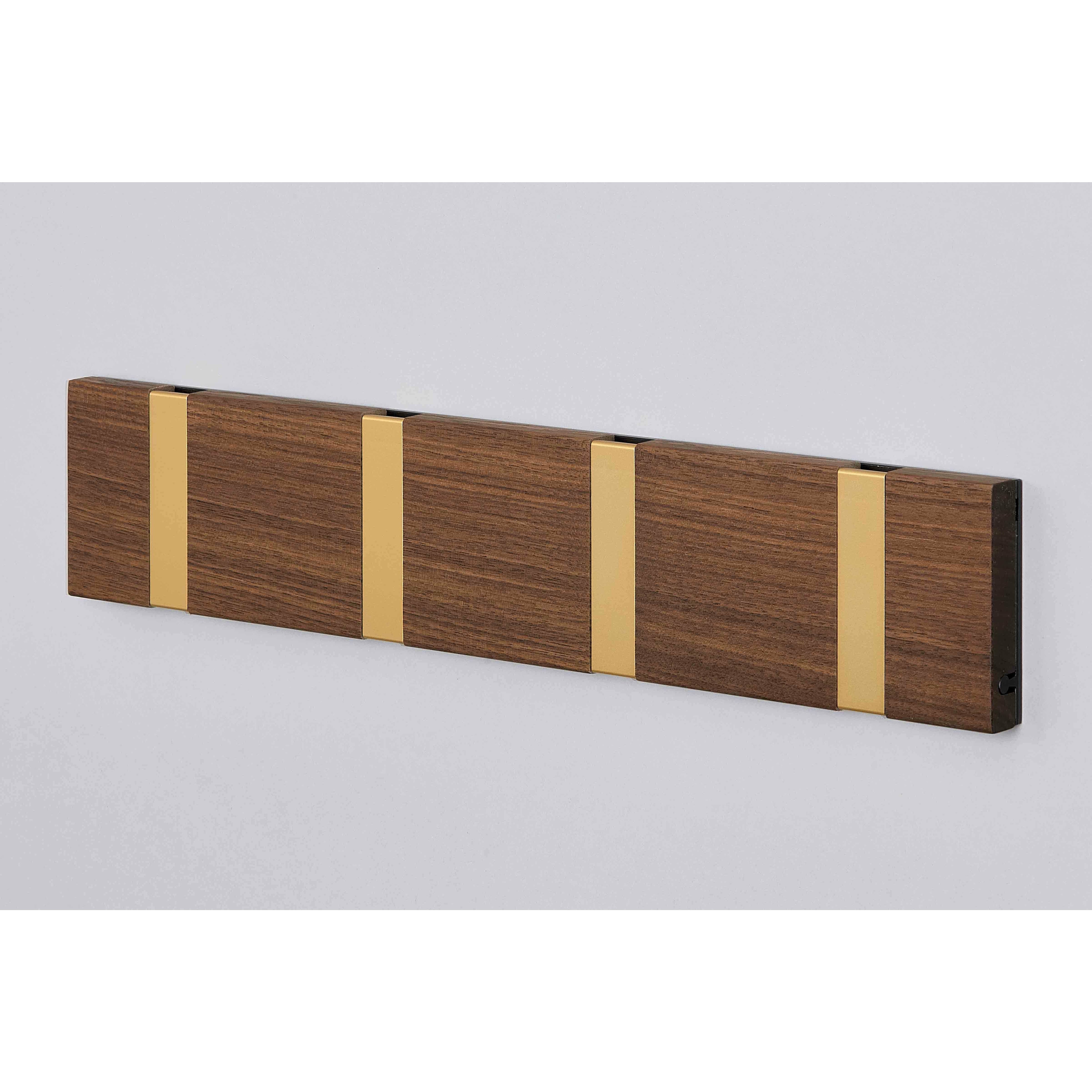 [product_category]-Loca Knax Horizontal Coat Rack 4 Hooks, Walnut/Brass-LOCA-5711394954651-104113-LOC-2