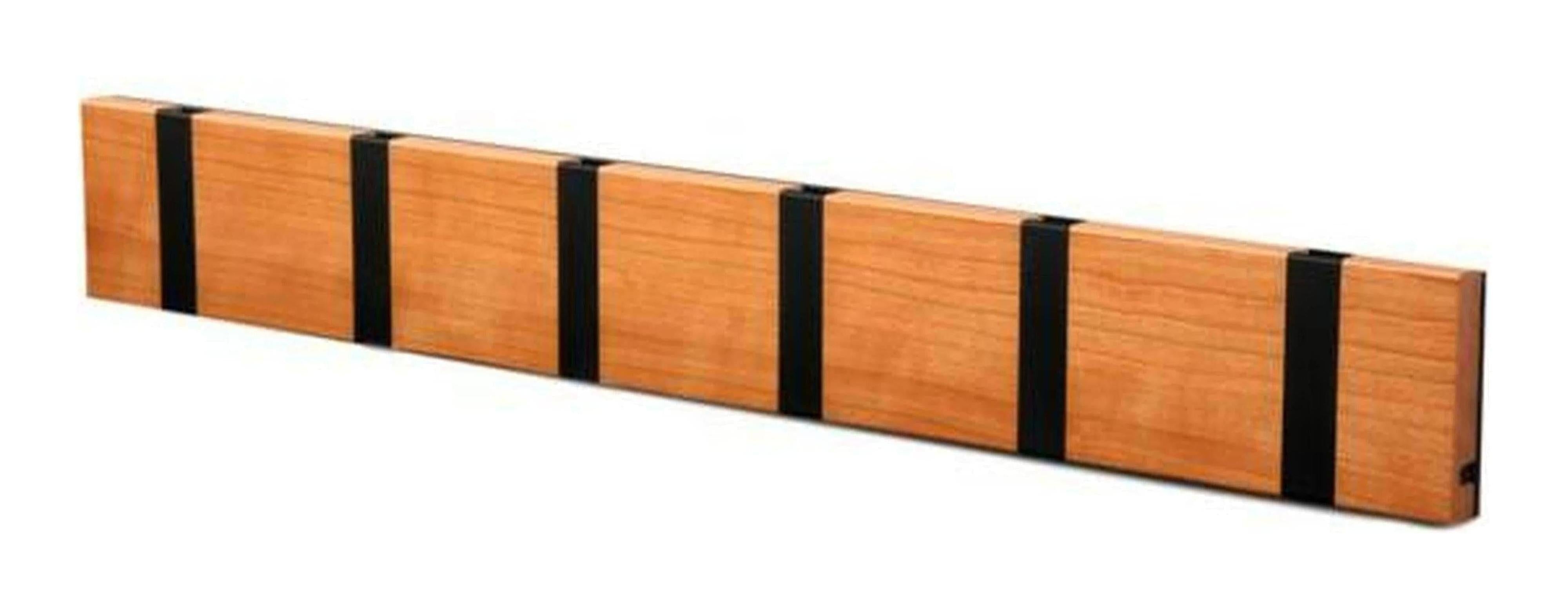 [product_category]-Loca Knax Horizontal Coat Rack 6 Hooks, Cherry Oiled/Black-LOCA-5711394160366-10641O-LOC-1