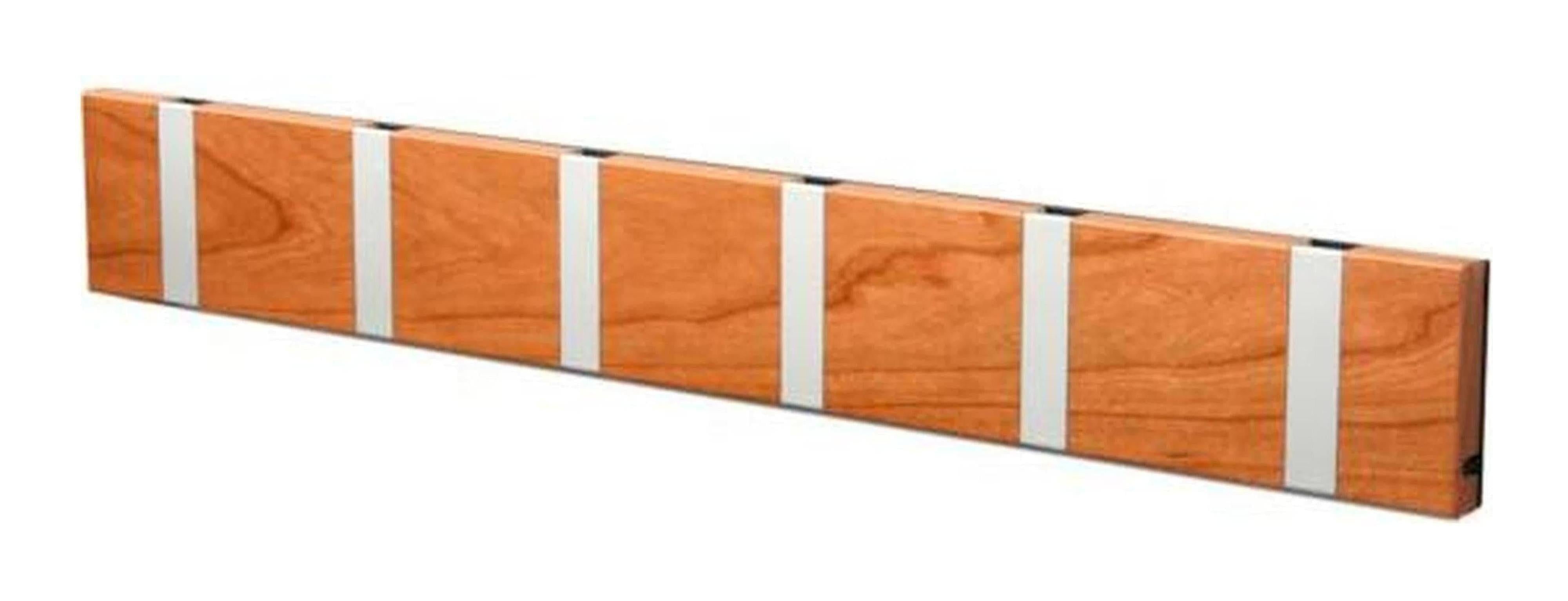 [product_category]-Loca Knax Horizontal Coat Rack 6 Hooks, Cherry Oiled/Grey-LOCA-5711394160380-10642O-LOC-1