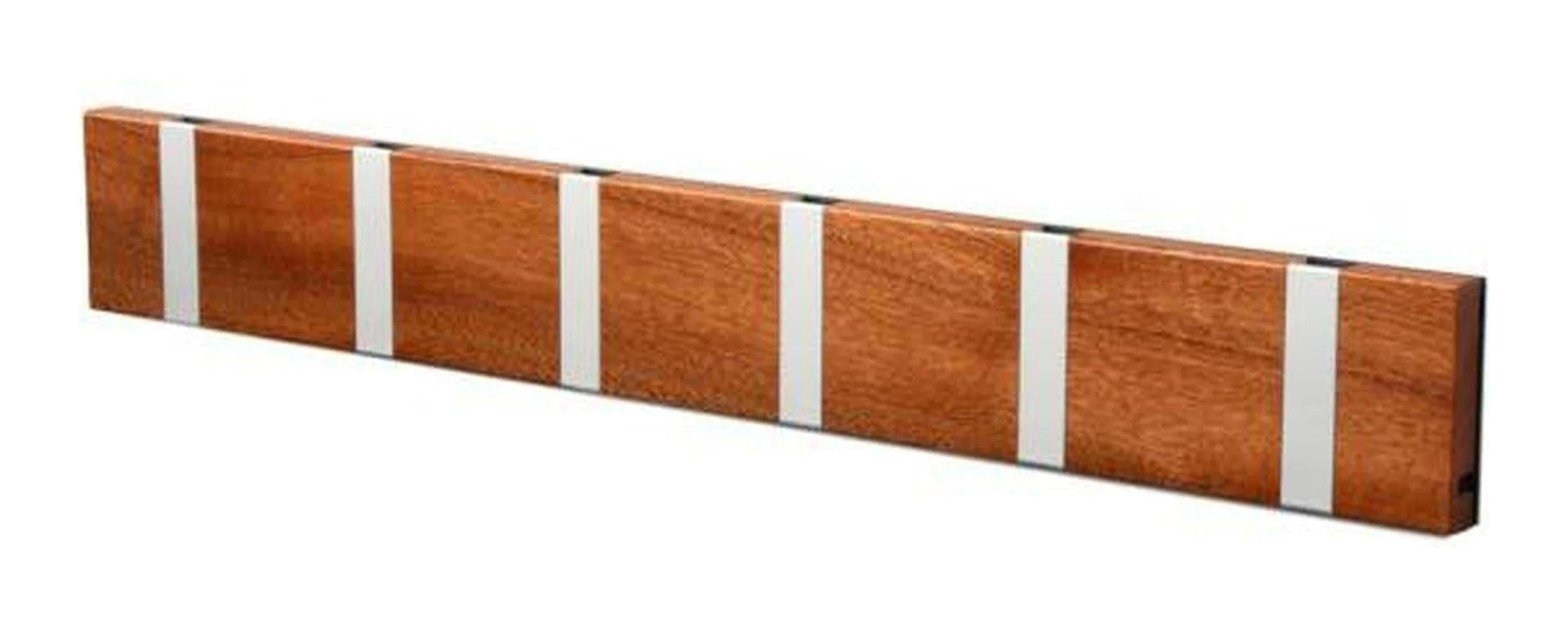 [product_category]-Loca Knax Horizontal Coat Rack 6 Hooks, Mahogany Oiled/Grey-LOCA-5711394160823-10632O-LOC-1