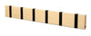 Loca Knax Horizontal Coat Rack 6 Hooks, Maple Soap/Black