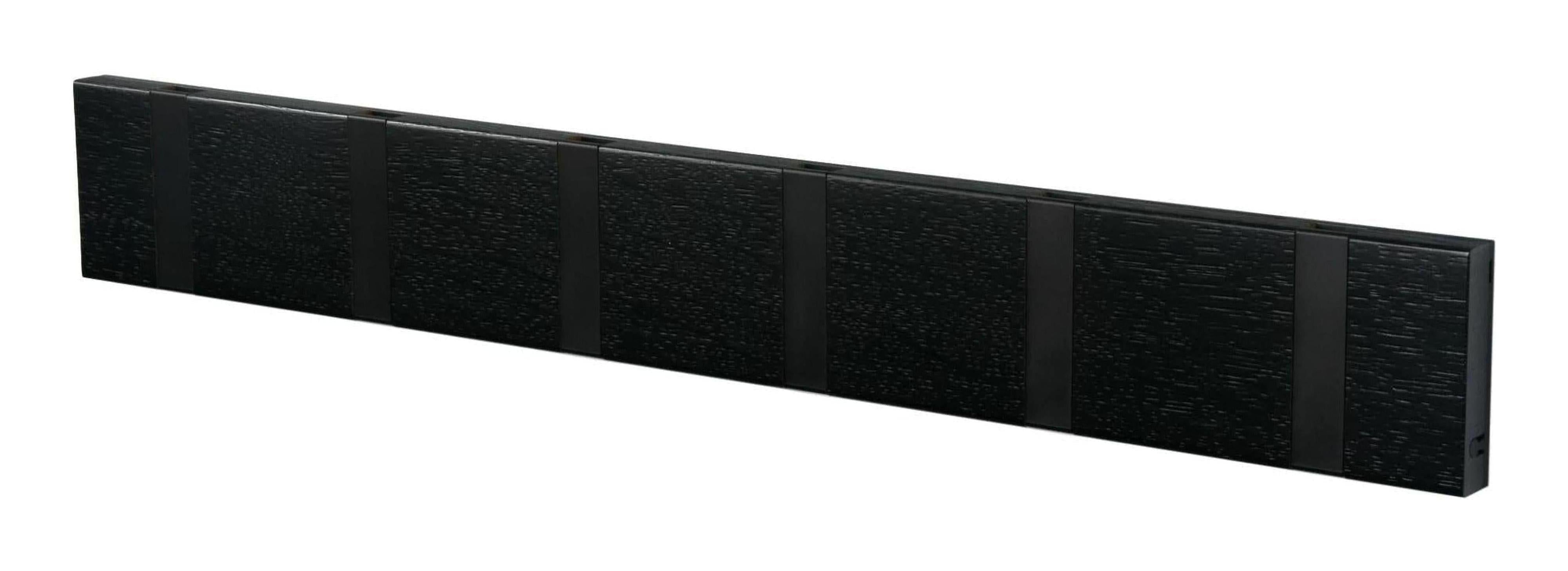 [product_category]-Loca Knax Horizontal Coat Rack 6 Hooks, Oak Black Stained/Black-LOCA-5711394160670-10691B-LOC-1