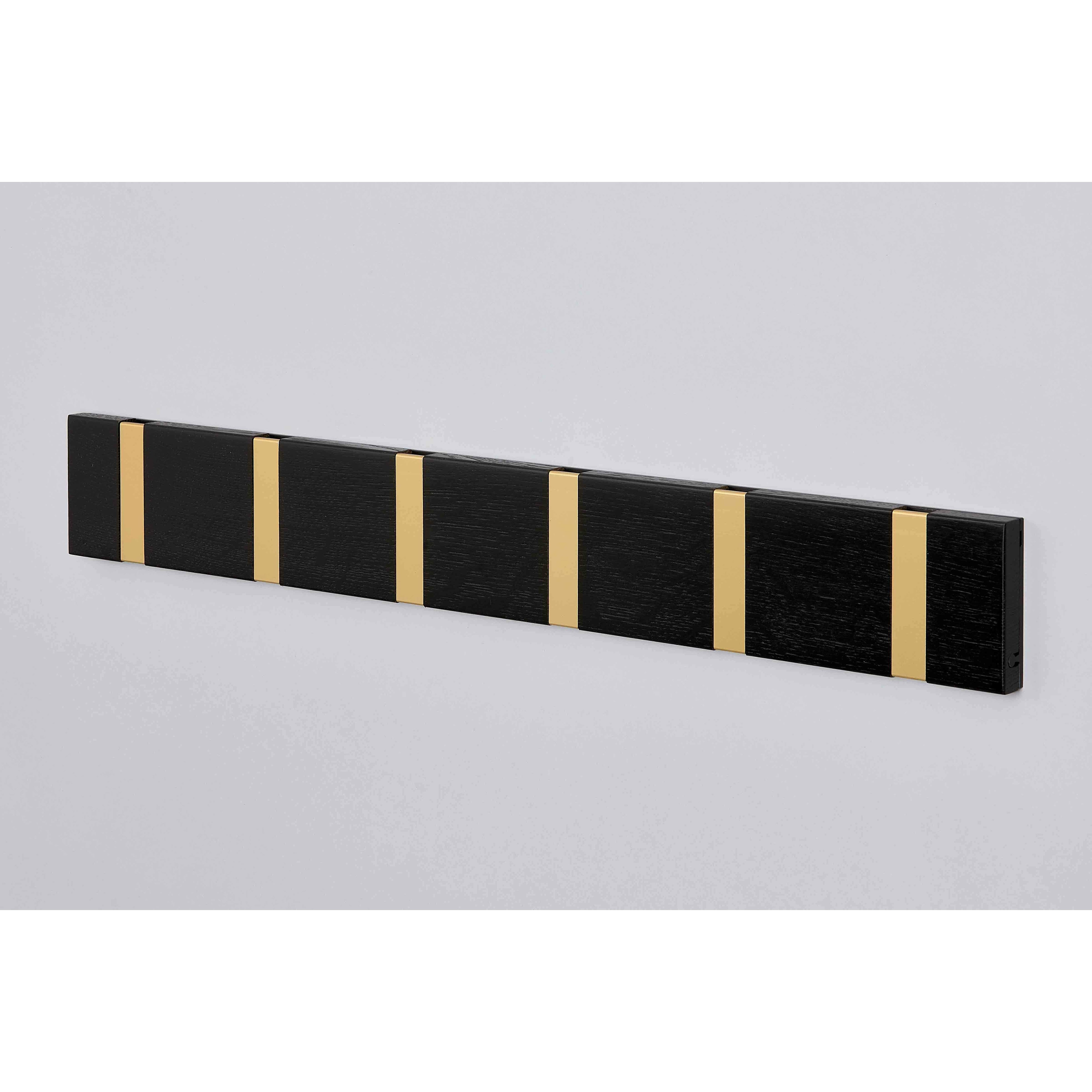 [product_category]-Loca Knax Horizontal Coat Rack 6 Hooks, Oak Black Stained/Brass-LOCA-5711394954712-10693B-LOC-2