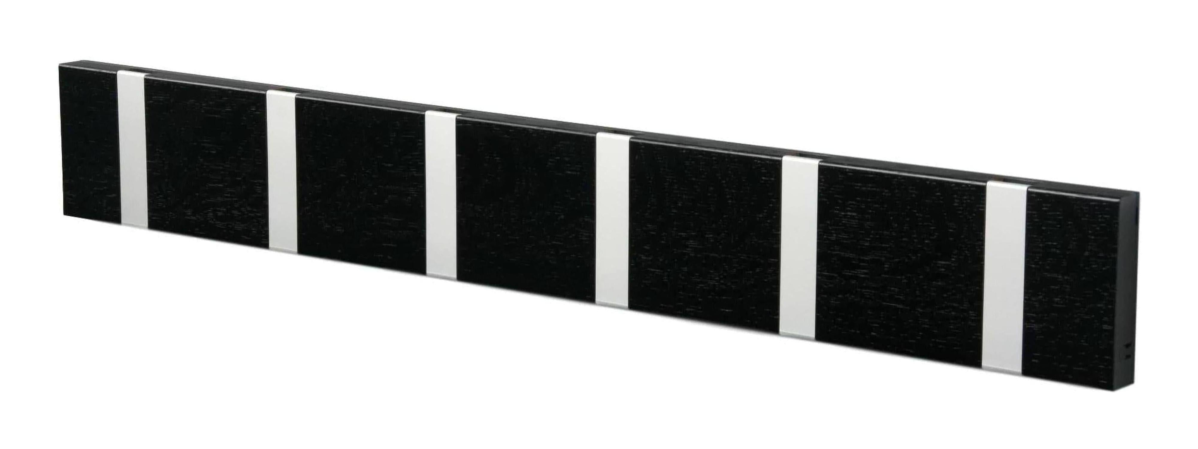 [product_category]-Loca Knax Horizontal Coat Rack 6 Hooks, Oak Black Stains/Grey-LOCA-5711394160687-10692B-LOC-1