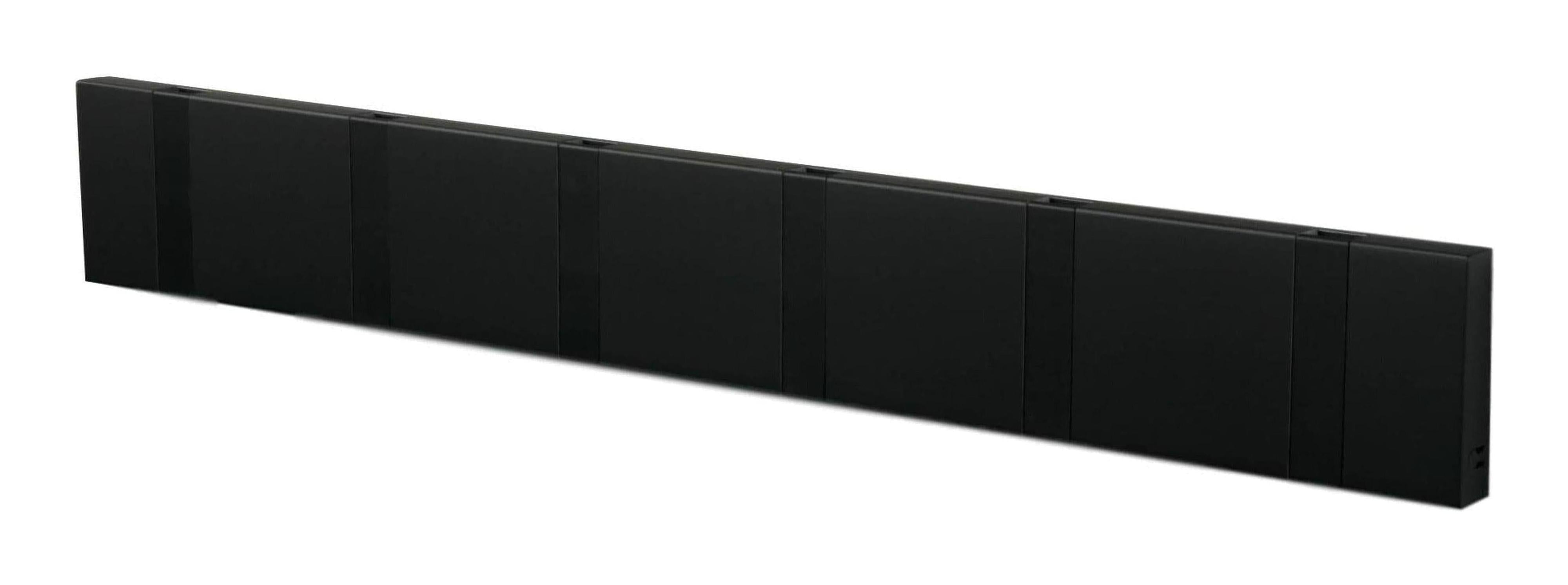 [product_category]-Loca Knax Horizontal Coat Rack 6 Hooks, Soft Black/Black-LOCA-5711394160717-106311-LOC-1