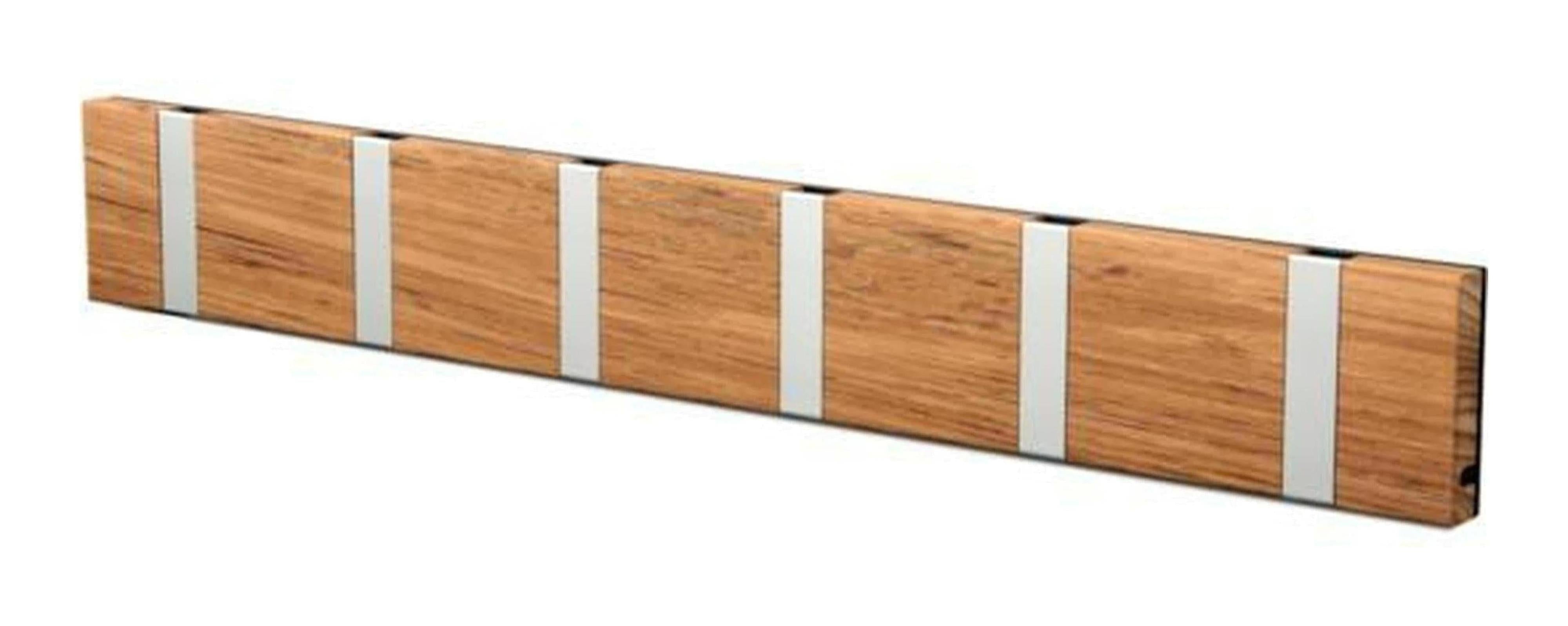 [product_category]-Loca Knax Horizontal Coat Rack 6 Hooks, Teak Oiled/Grey-LOCA-5711394160168-106132O-LOC-1