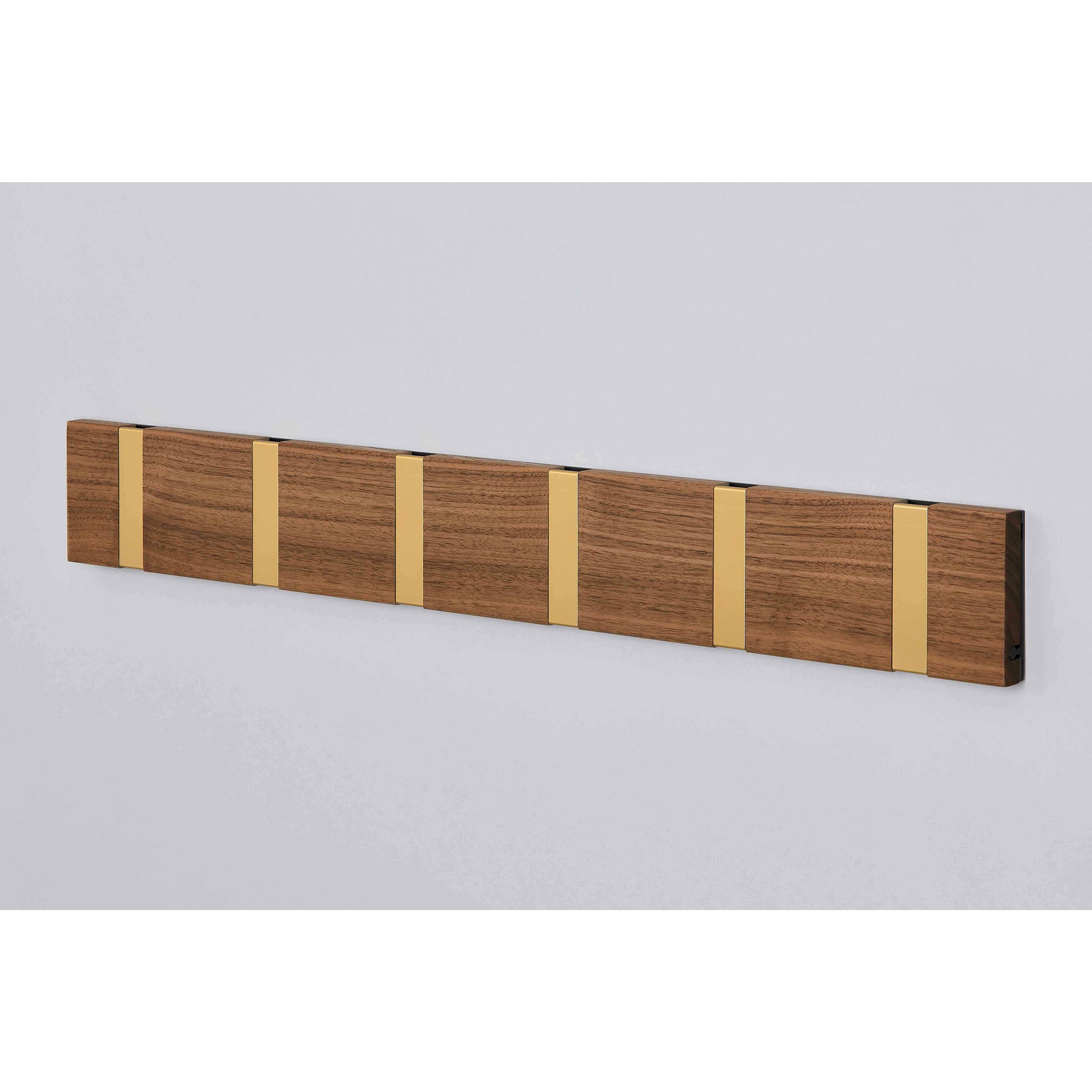 [product_category]-Loca Knax Horizontal Coat Rack 6 Hooks, Walnut/Brass-LOCA-5711394954668-106113-LOC-2