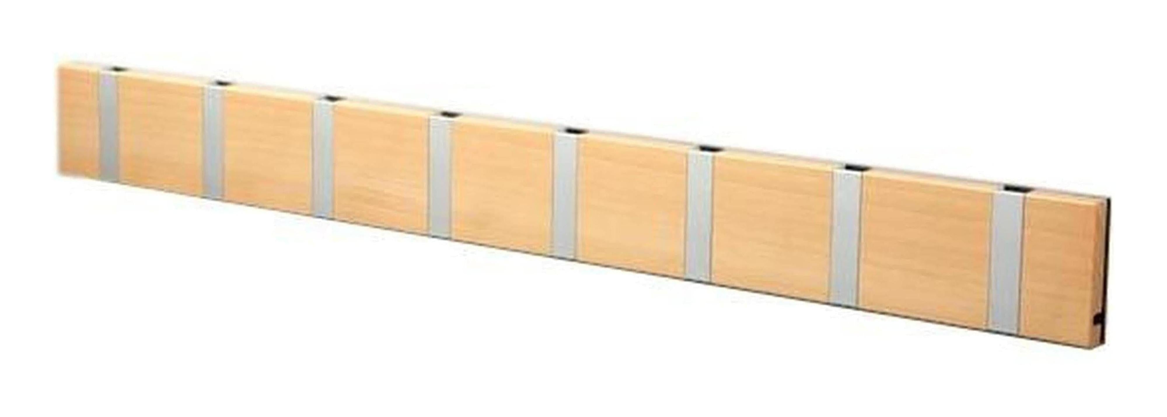 [product_category]-Loca Knax Horizontal Coat Rack 8 Hooks, Beech Oiled/Grey-LOCA-5711394180067-10812O-LOC-1