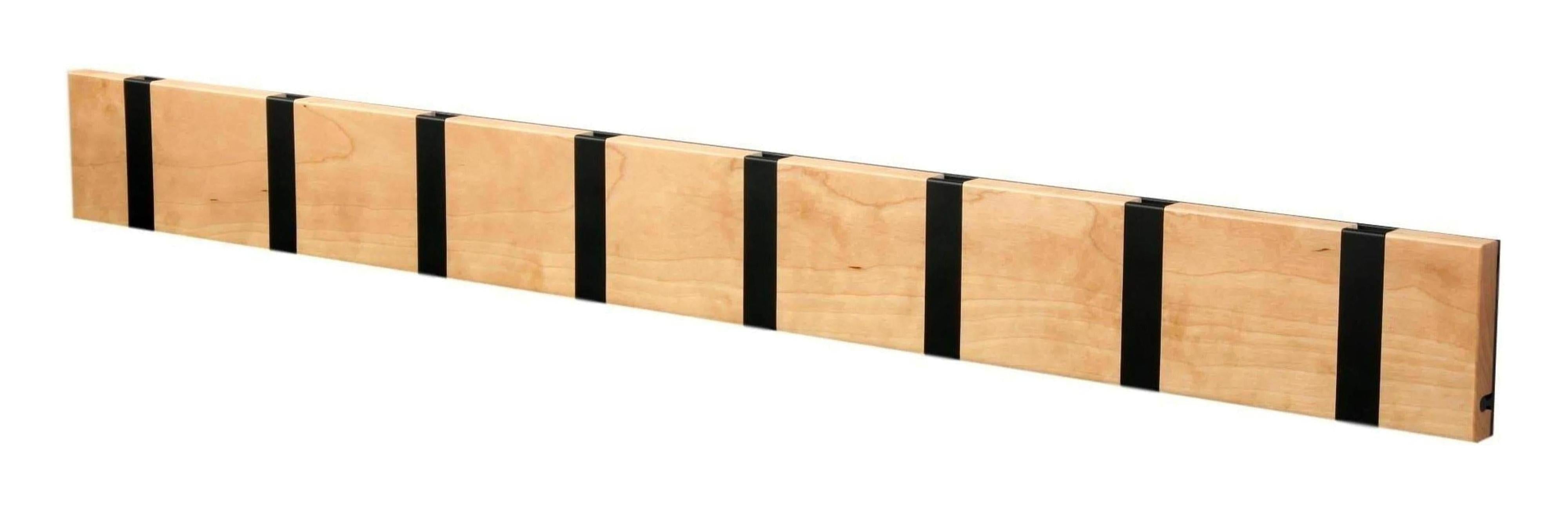 [product_category]-Loca Knax Horizontal Coat Rack 8 Hooks, Birch/Black-LOCA-5711394180517-10881-LOC-1