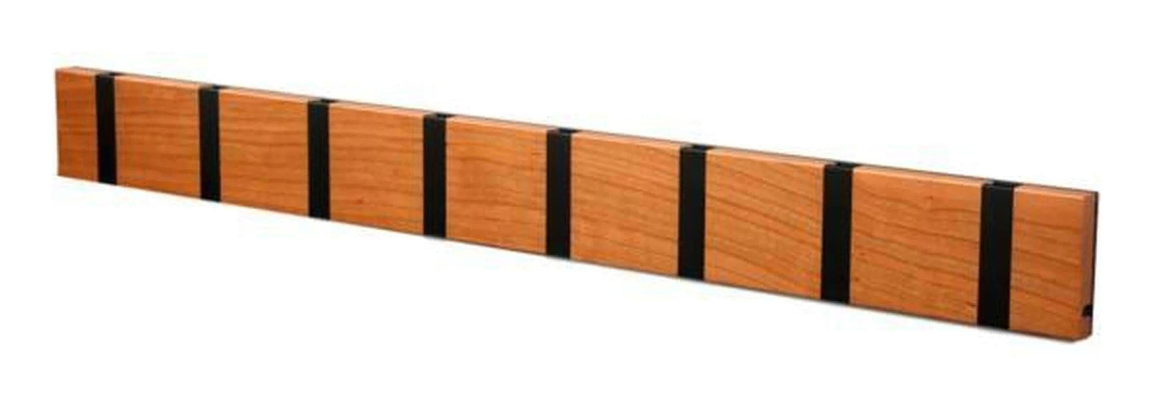 [product_category]-Loca Knax Horizontal Coat Rack 8 Hooks, Cherry Oiled/Black-LOCA-5711394180364-10841O-LOC-1