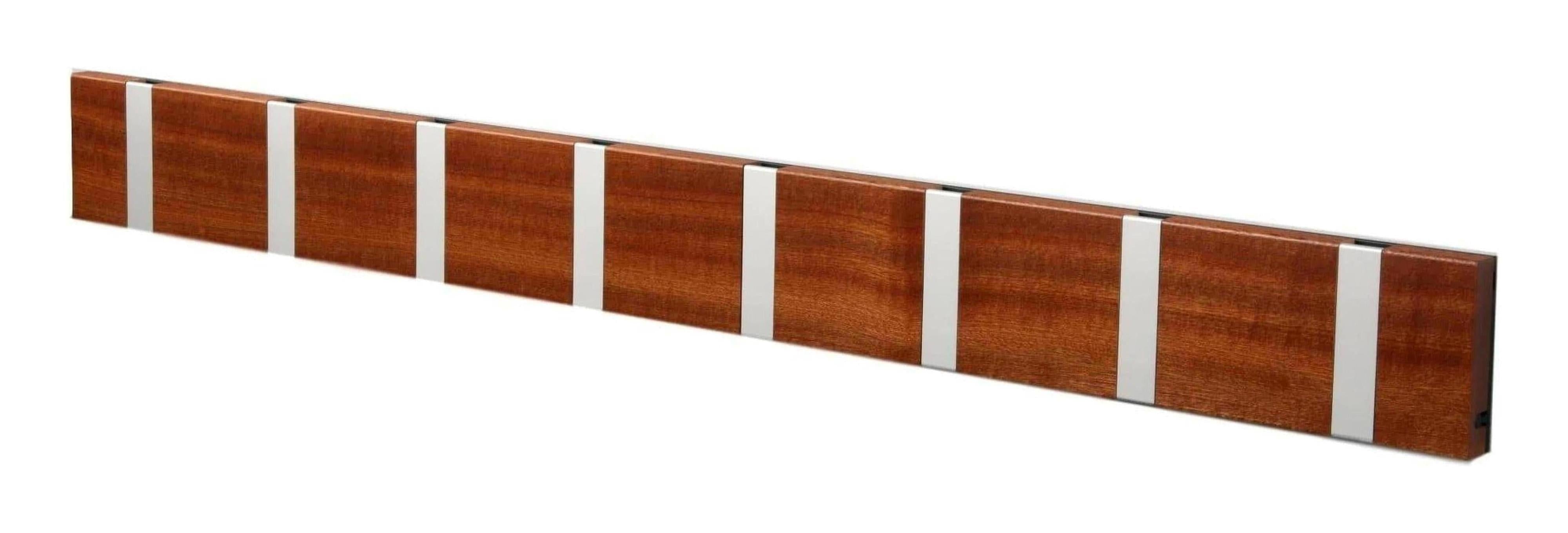 [product_category]-Loca Knax Horizontal Coat Rack 8 Hooks, Mahogany/Grey-LOCA-5711394180340-10832-LOC-1